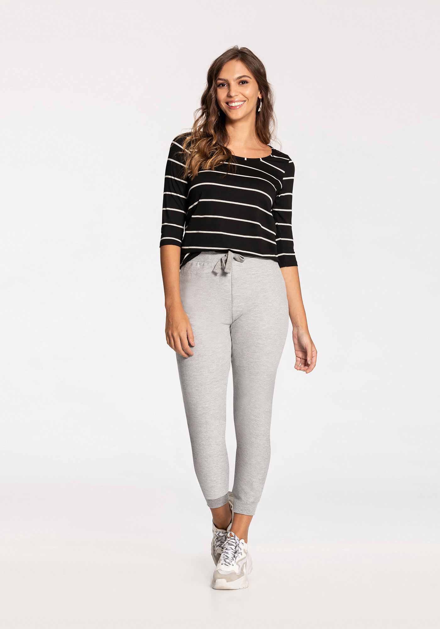 Cal&ccedil;a Jogging Com Cadar&ccedil;o Em Malha De Moletom Felpado, , large.