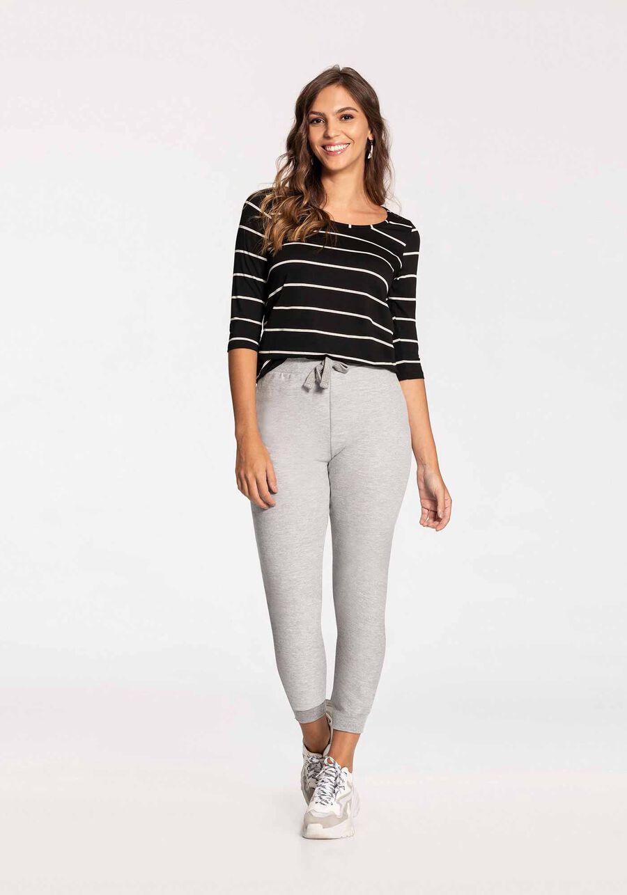 Calça Jogging Com Cadarço Em Malha De Moletom Felpado, . Calça Jogging Com Cadarço Em Malha De Moletom Felpado, , large.