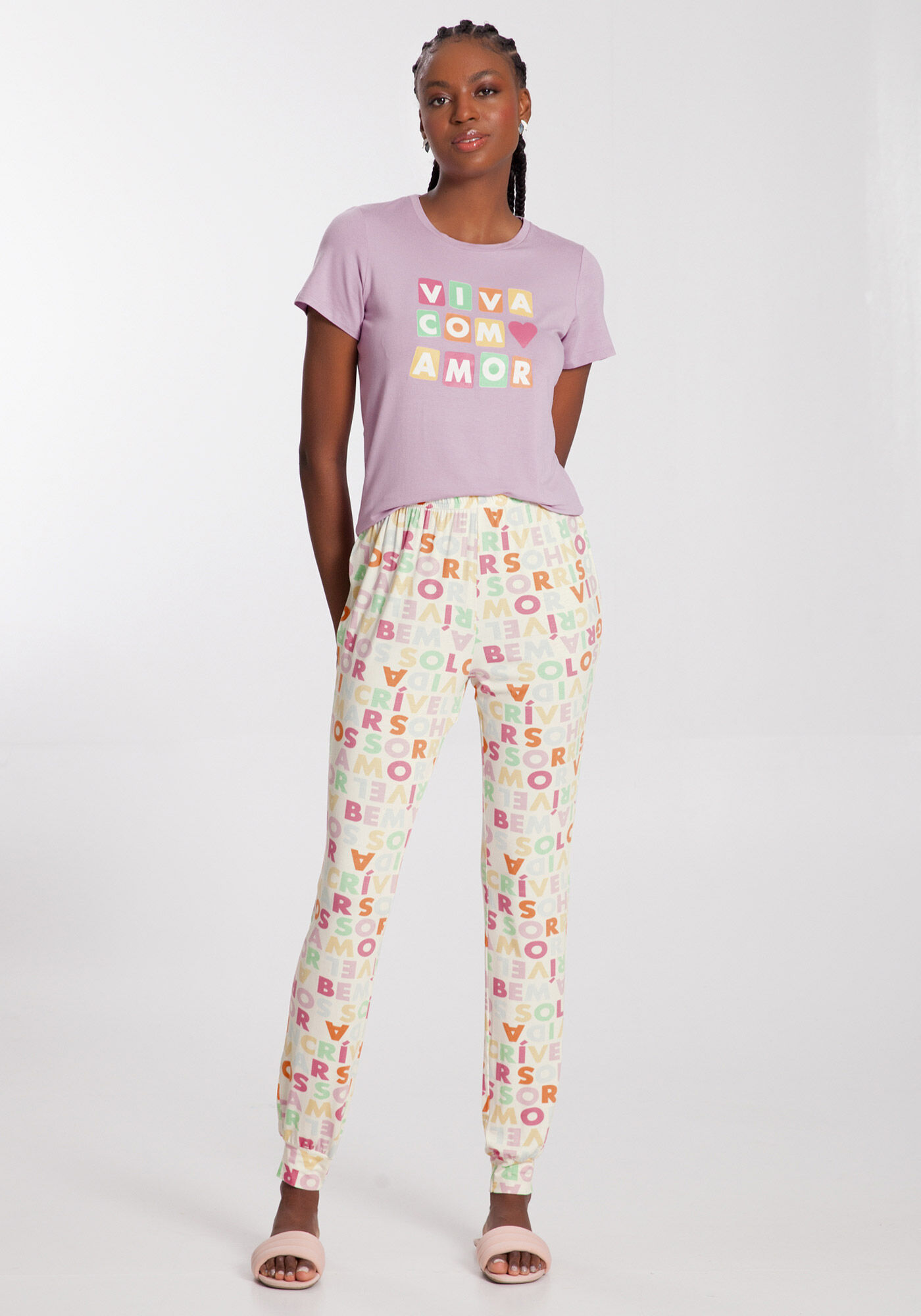 Pijama calça e blusa sale