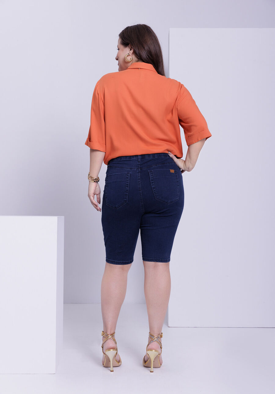 Camisa Plus Size Alongada Com Mangas 3/4 E Botões, . Camisa Plus Size Alongada Com Mangas 3/4 E Botões, , large.