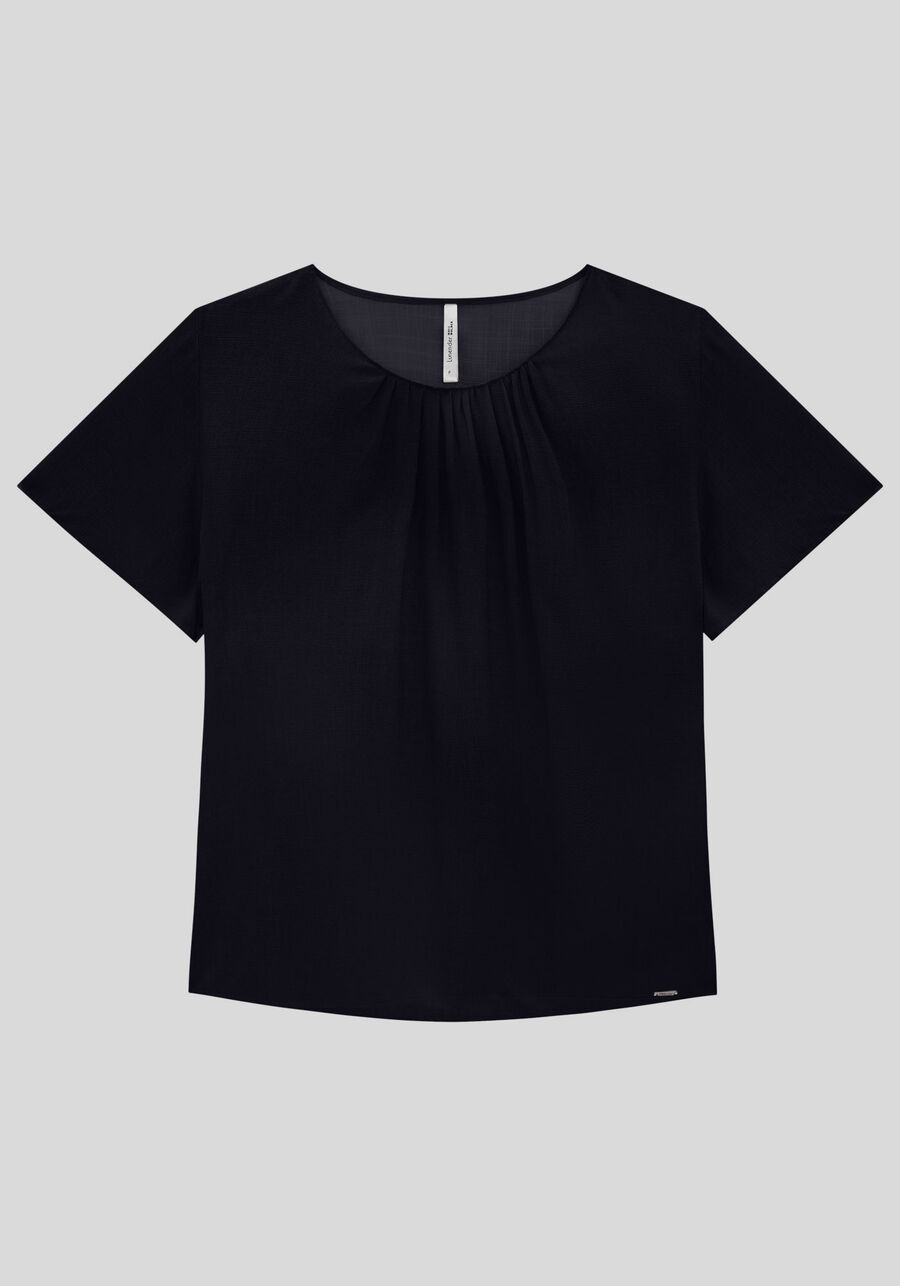 Blusa Plus Size em Viscose com Franzido Decote, , large.