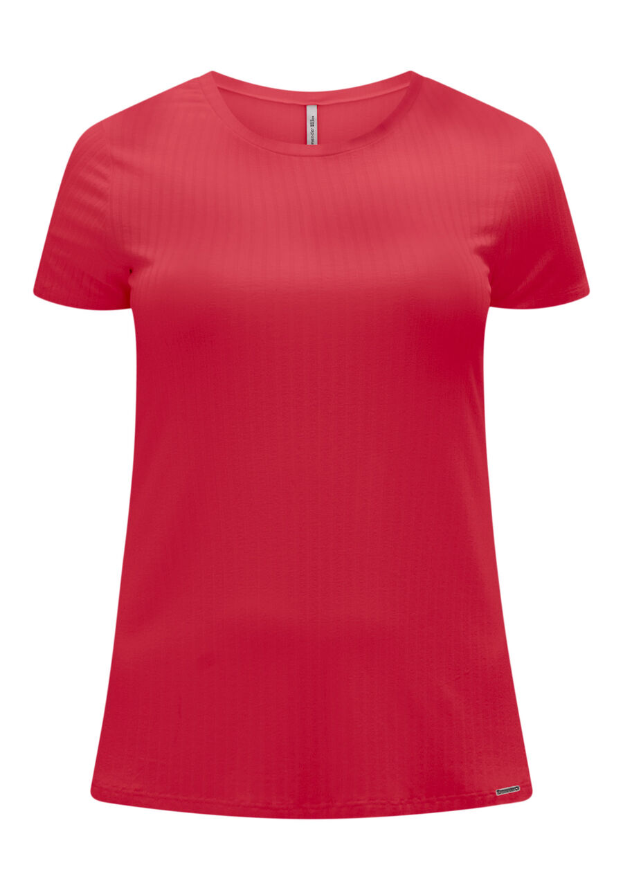 Blusa De Mangas Curtas Em Malha Canelada De Viscose, . Blusa De Mangas Curtas Em Malha Canelada De Viscose, , large.