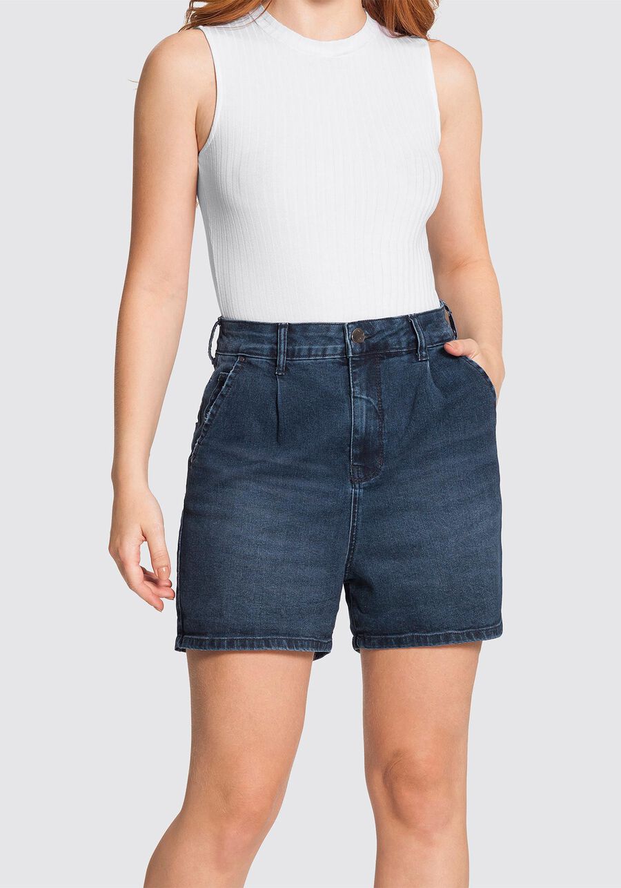 Shorts Jeans Mommy Cintura Alta, , large.