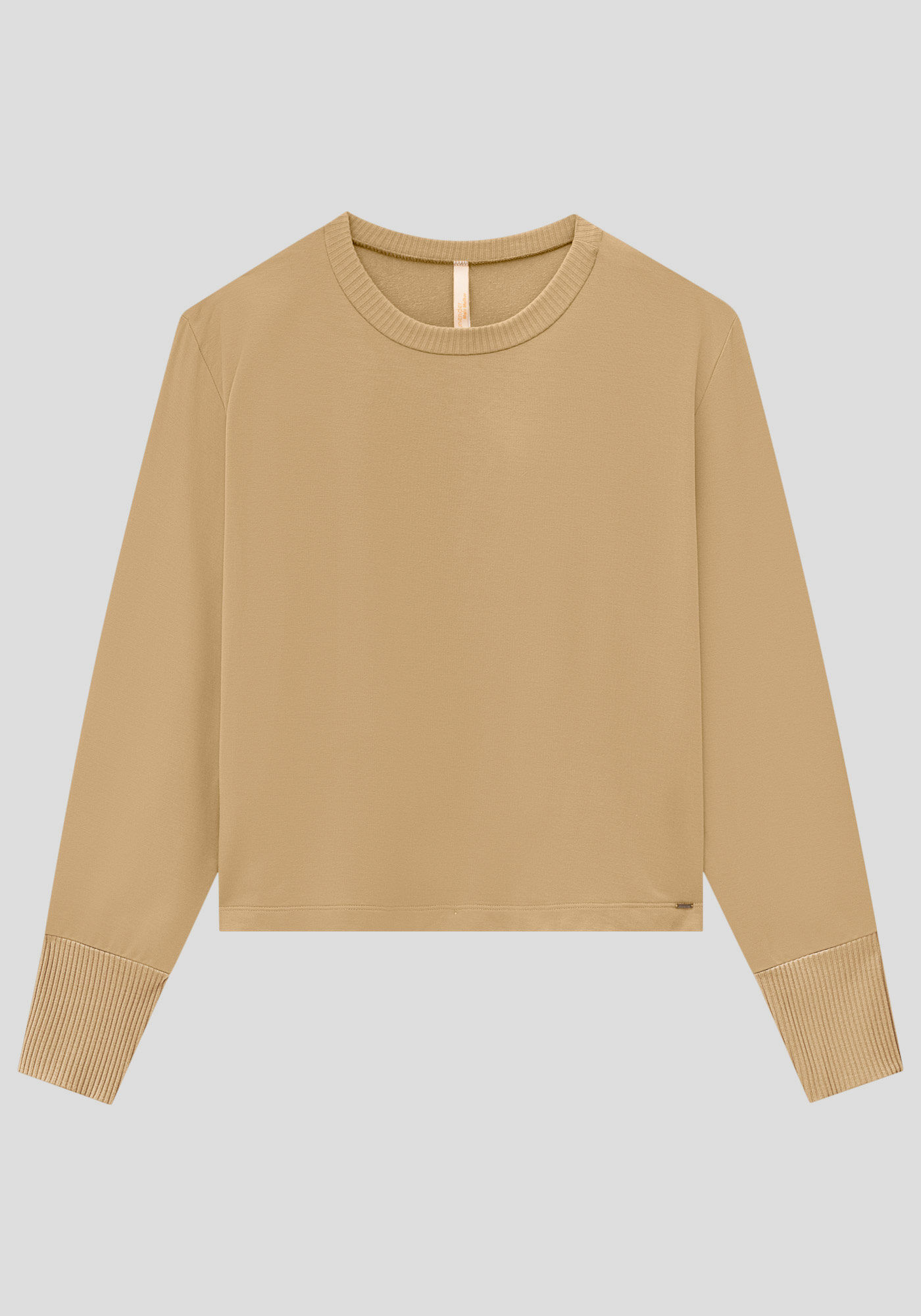 Blusa Plus Size em Moletom com Mangas Longas, , large.