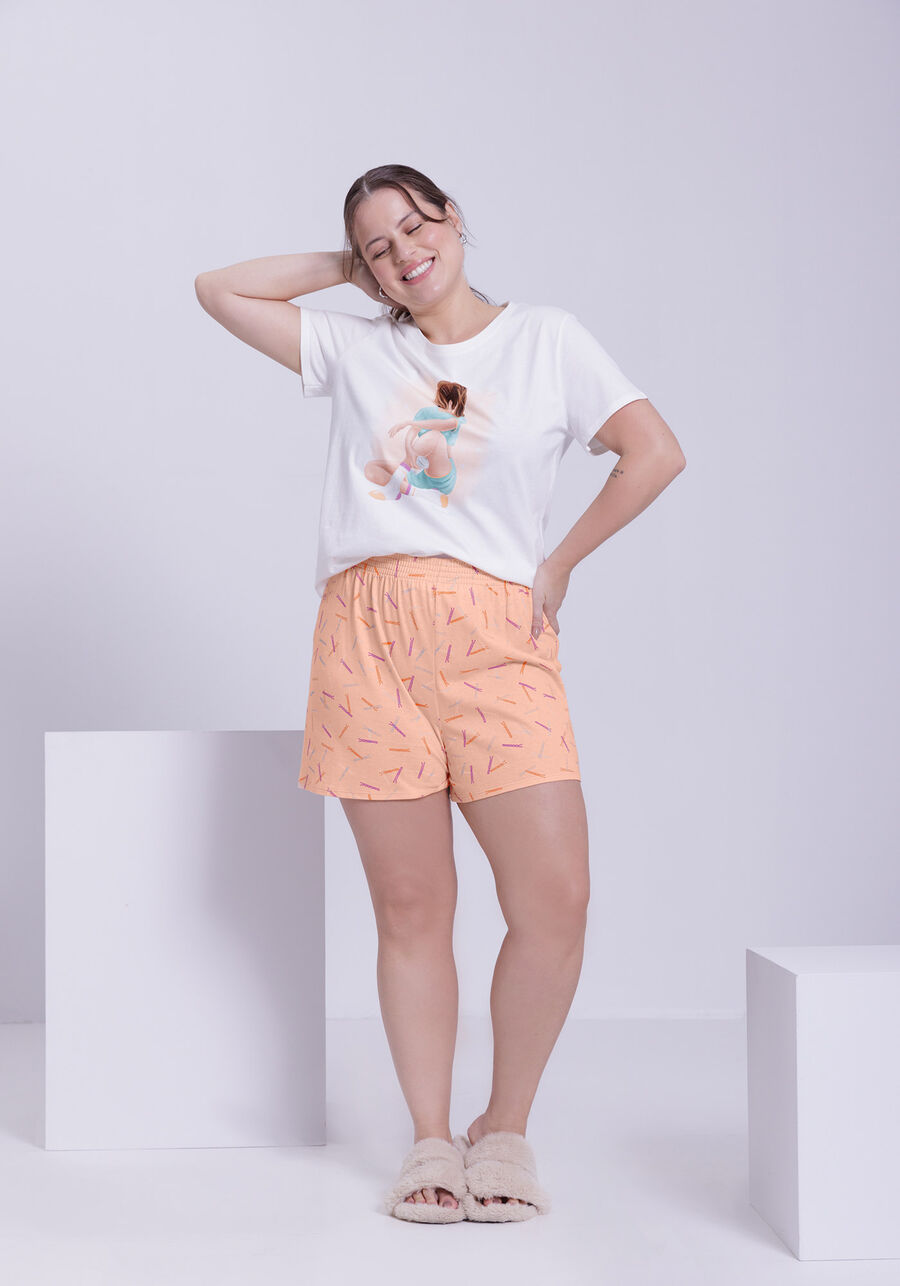 Pijama Plus Size Estampado em Malha com Blusa e Shorts, . Pijama Plus Size Estampado em Malha com Blusa e Shorts, , large.