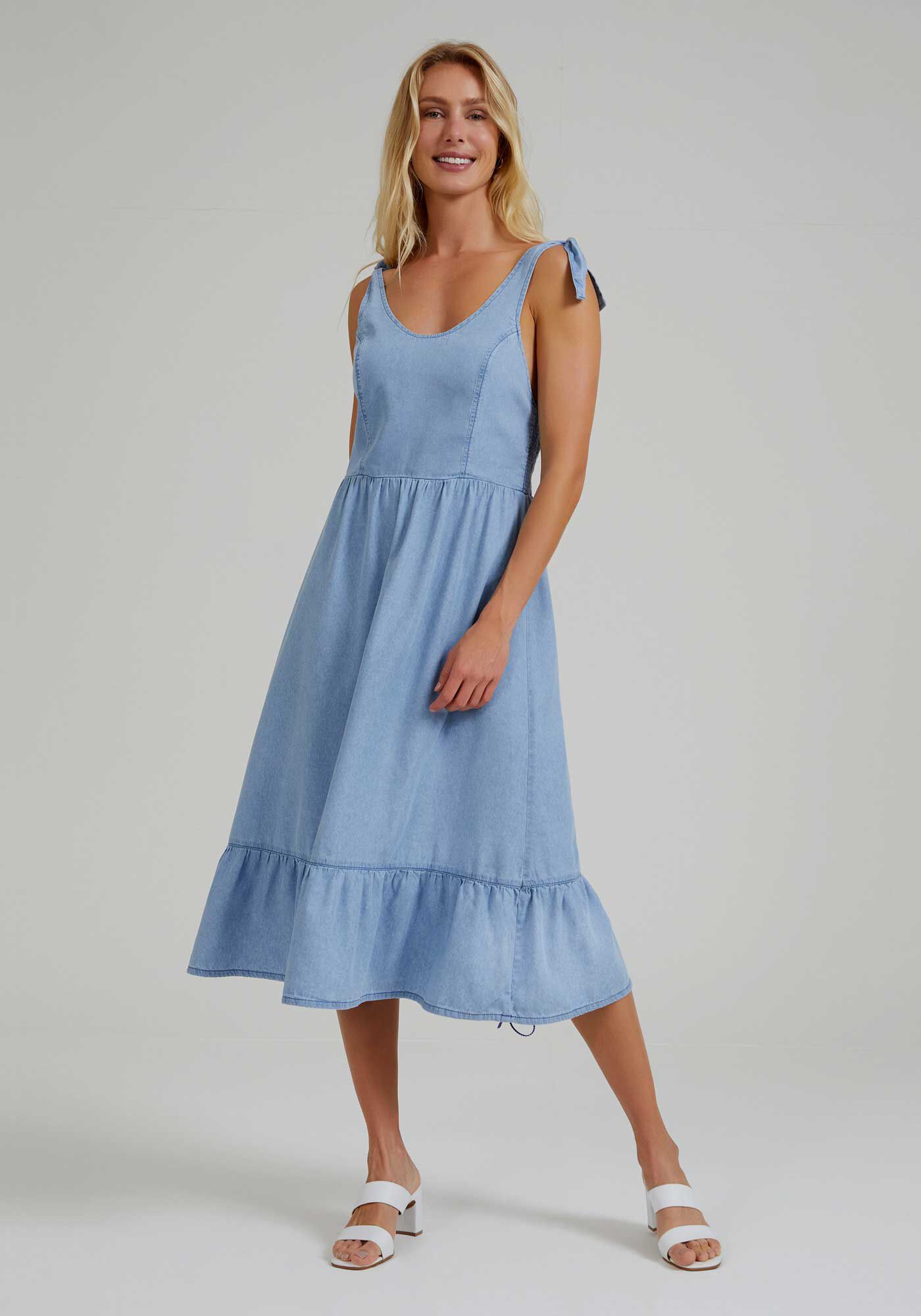 Vestido evase shop jeans