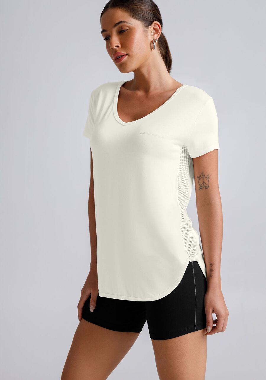 Blusa Mullet De Mangas Curtas Com Recortes Laterais Em Tela, . Blusa Mullet De Mangas Curtas Com Recortes Laterais Em Tela, , large.