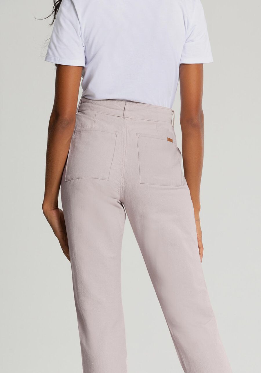 Calça Sarja Jogging com Cinto, NATURAL. Calça Sarja Jogging com Cinto, NATURAL, large.