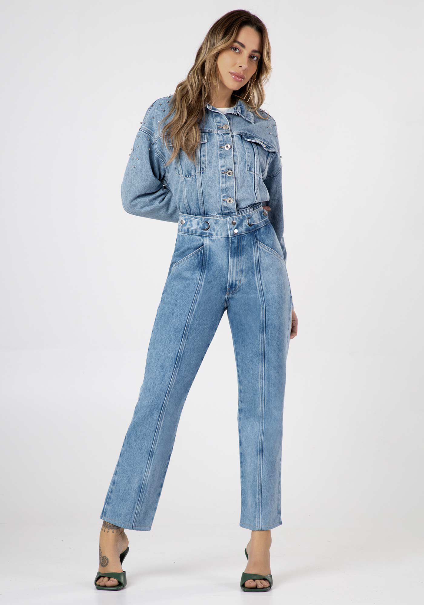 Calca jeans curta na frente discount e comprida atras