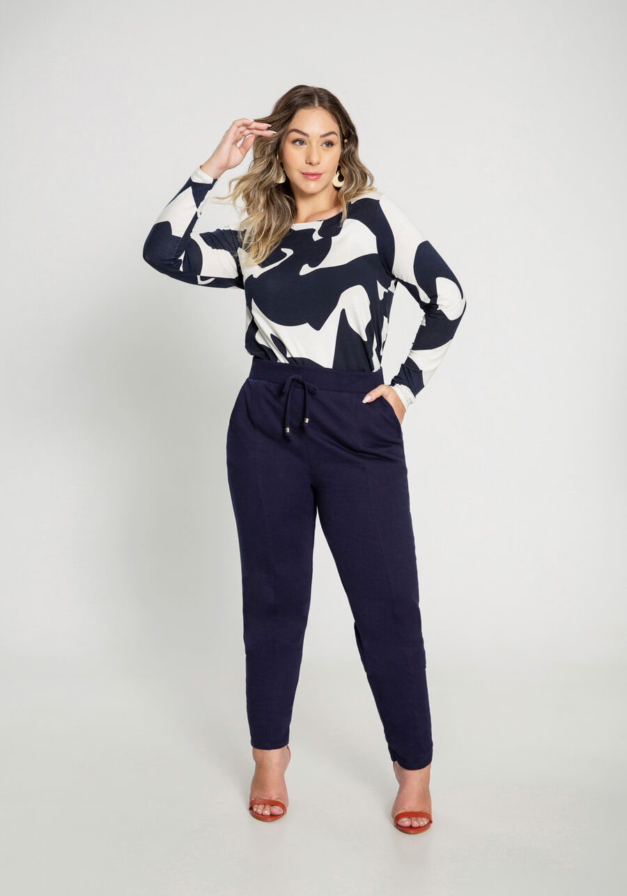 Calça Plus Size em Moletom com Bolsos, . Calça Plus Size em Moletom com Bolsos, , large.