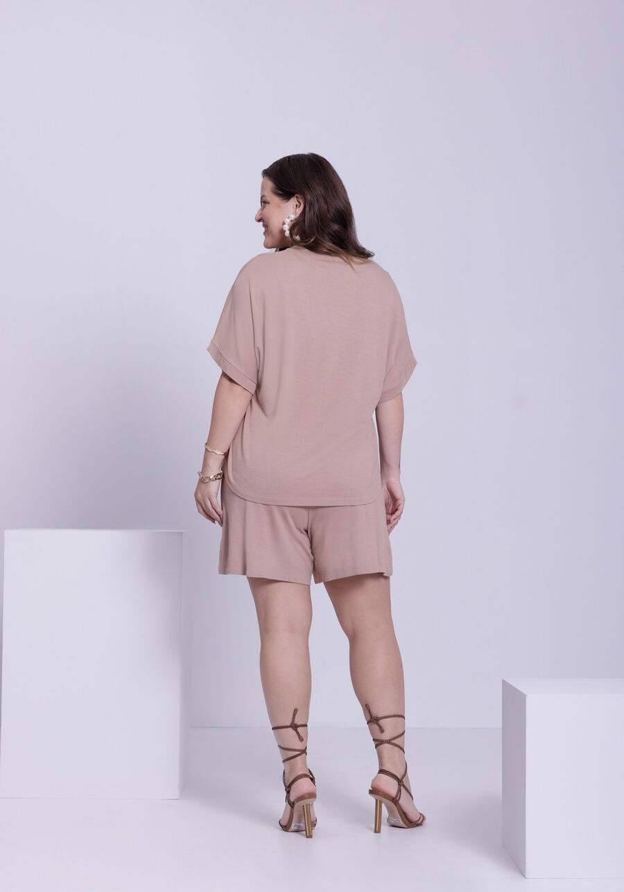 Conjunto Plus Size em Malha com Blusa e Shorts, . Conjunto Plus Size em Malha com Blusa e Shorts, , large.