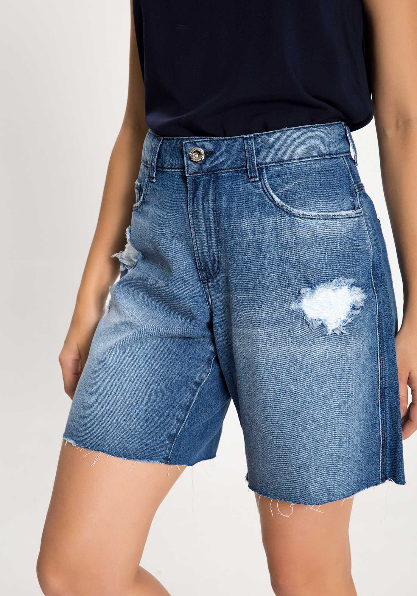 Bermuda jeans feminina soltinha top