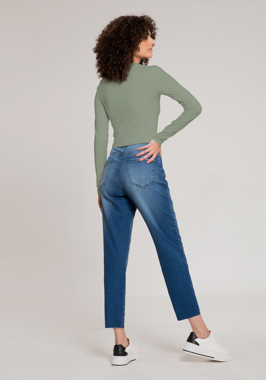 Blusa Manga Longa Canelada Básica com Gola, . Blusa Manga Longa Canelada Básica com Gola, , large.