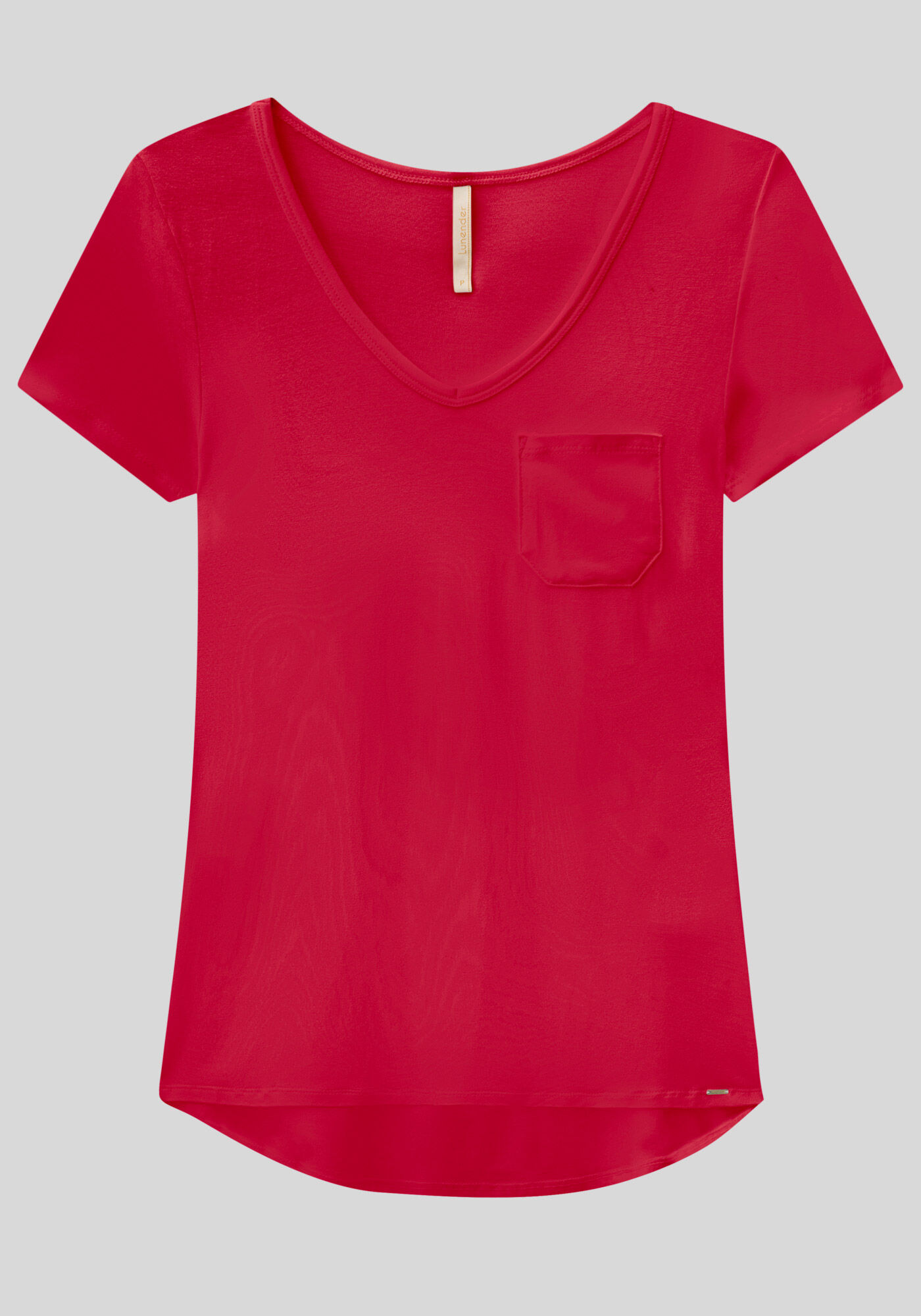 Blusa B&aacute;sica em Malha Viscose com Bolso, , large.
