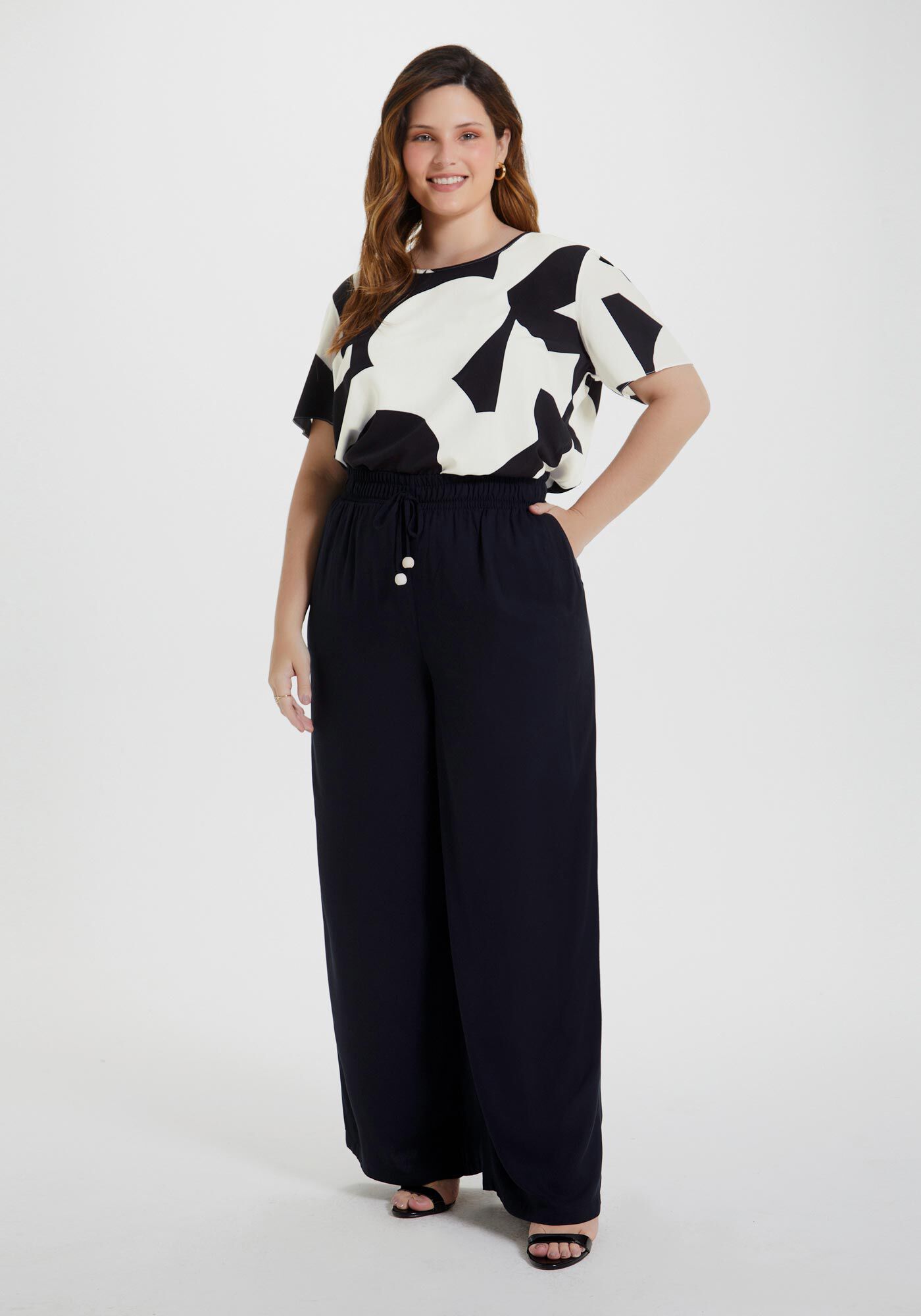 Calça pantalona sales plus size