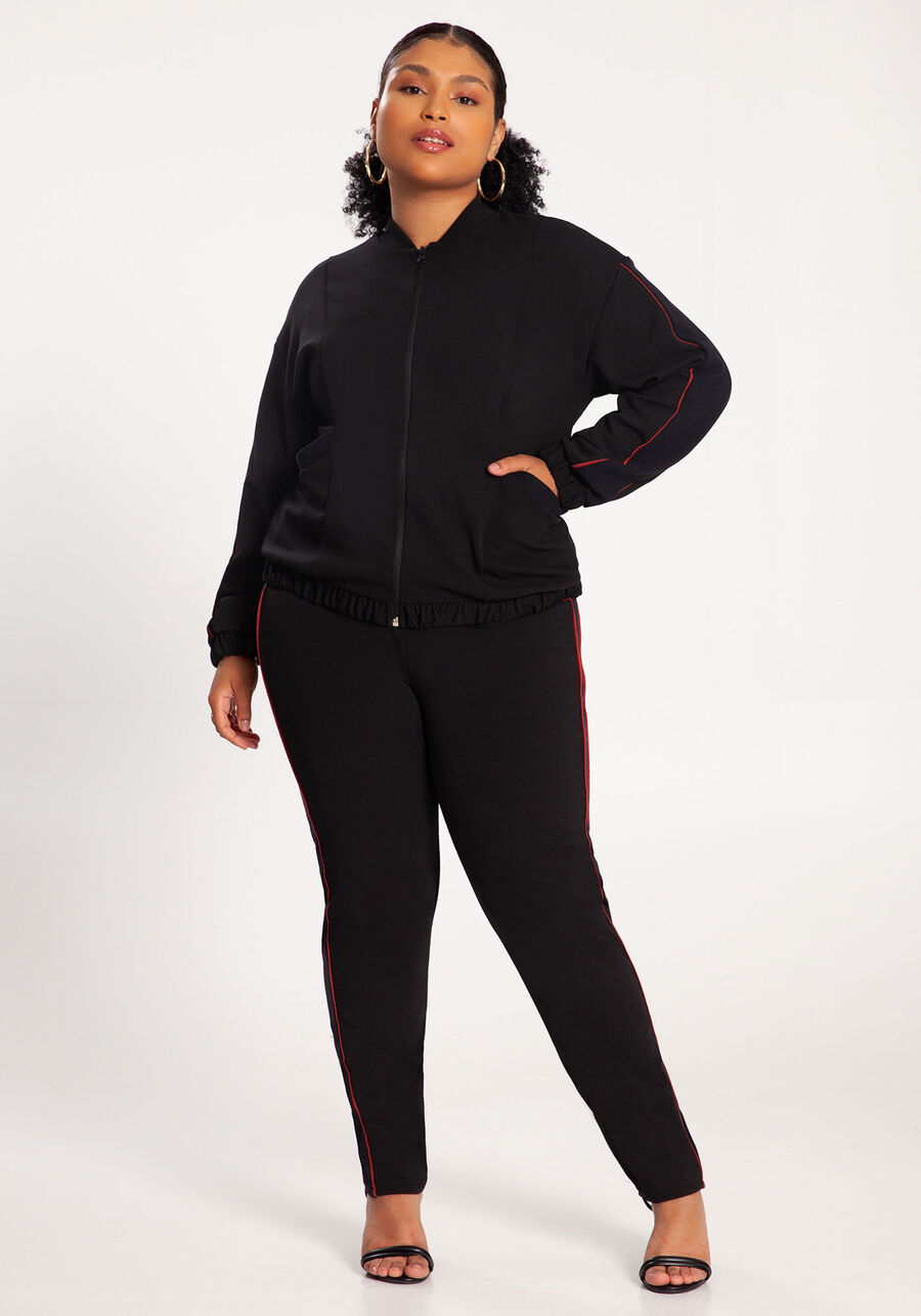 Jaqueta Plus Size em Malha com Bolsos, PRETO REATIVO. Jaqueta Plus Size em Malha com Bolsos, PRETO REATIVO, large.