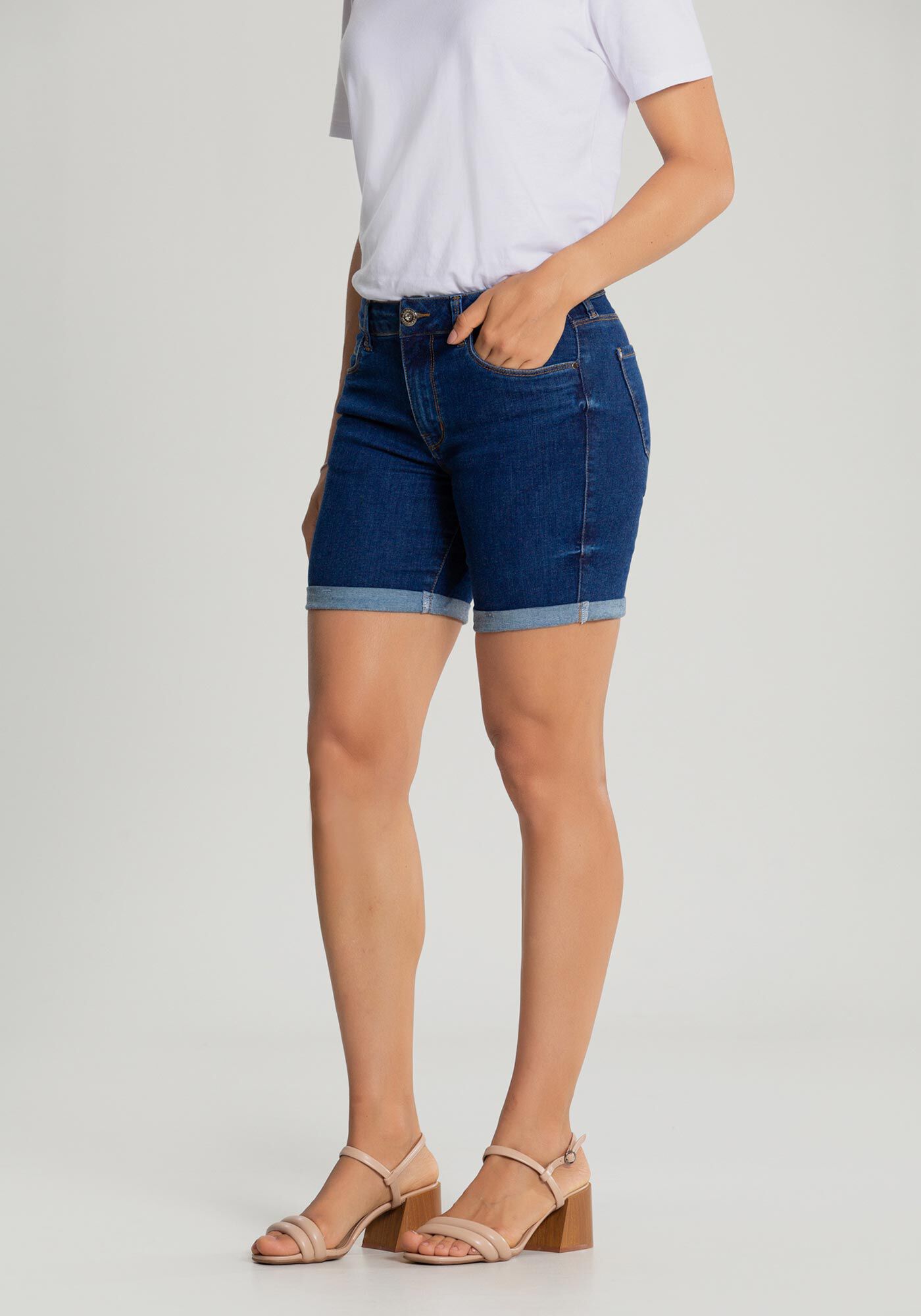 Shorts meia hot sale coxa jeans