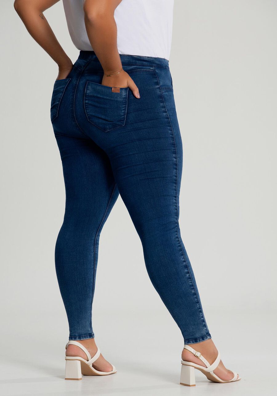 Calça Jeans Skinny Cropped Fit For Plus Size, JEANS, large.