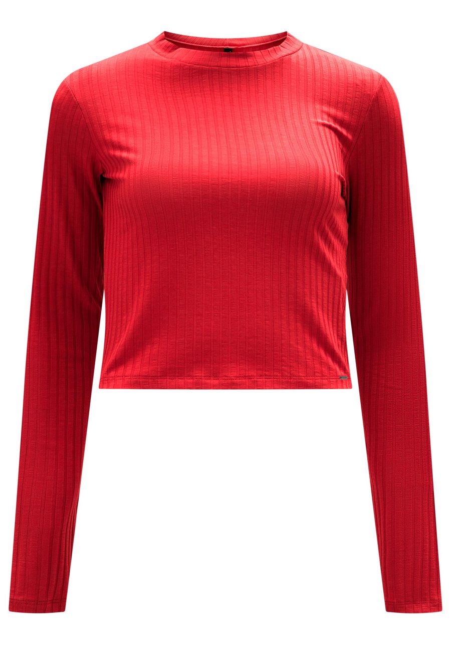 Blusa Manga Longa Canelada Básica com Gola, . Blusa Manga Longa Canelada Básica com Gola, , large.