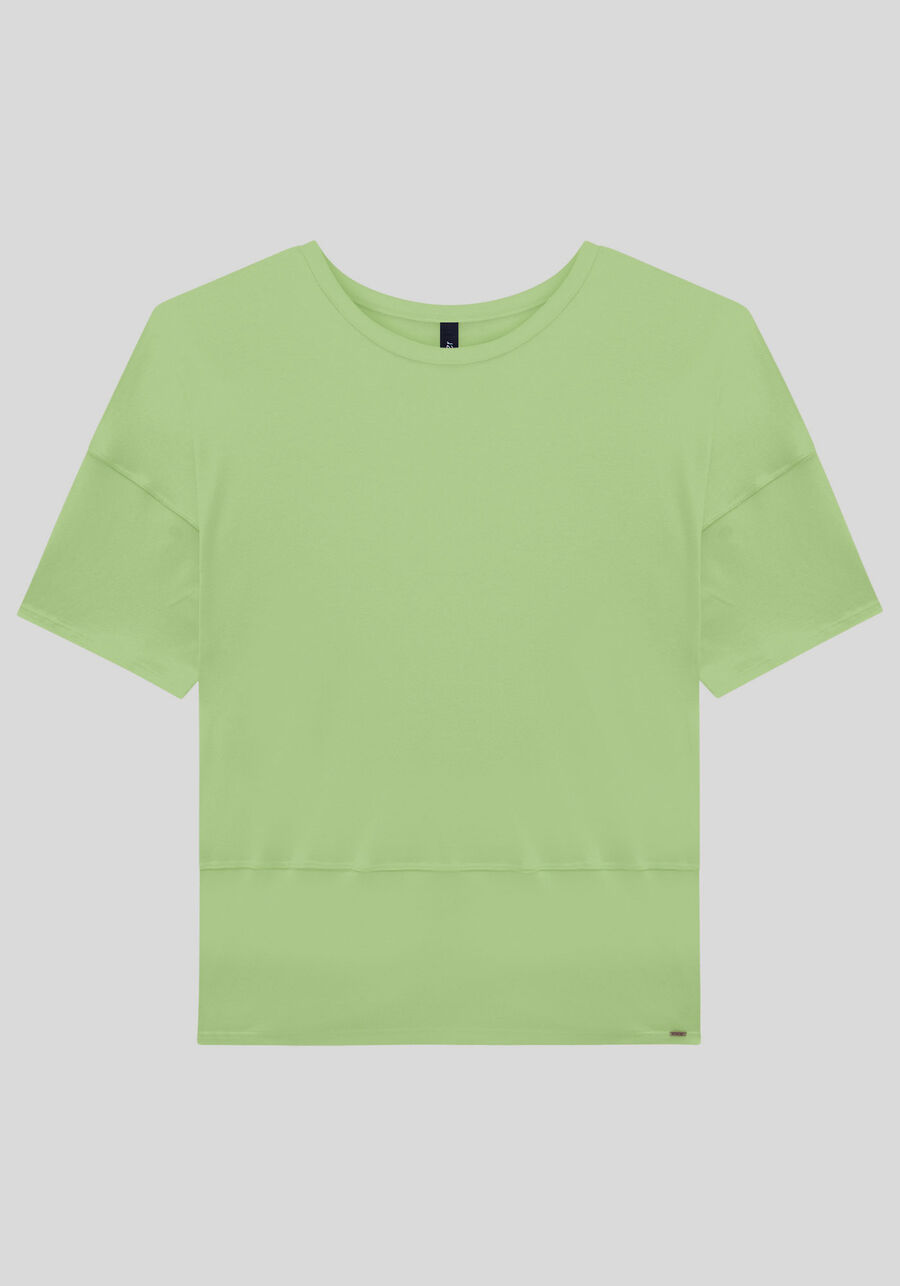 Blusa em Malha Viscose com Recorte Barra, . Blusa em Malha Viscose com Recorte Barra, , large.