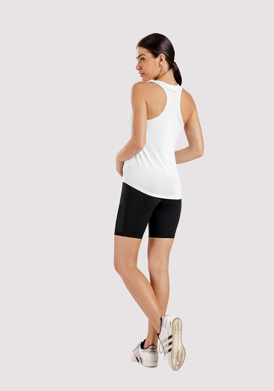 Blusa Regata Nadador Básica Em Malha De Poliamida, BRANCO. Blusa Regata Nadador Básica Em Malha De Poliamida, BRANCO, large.