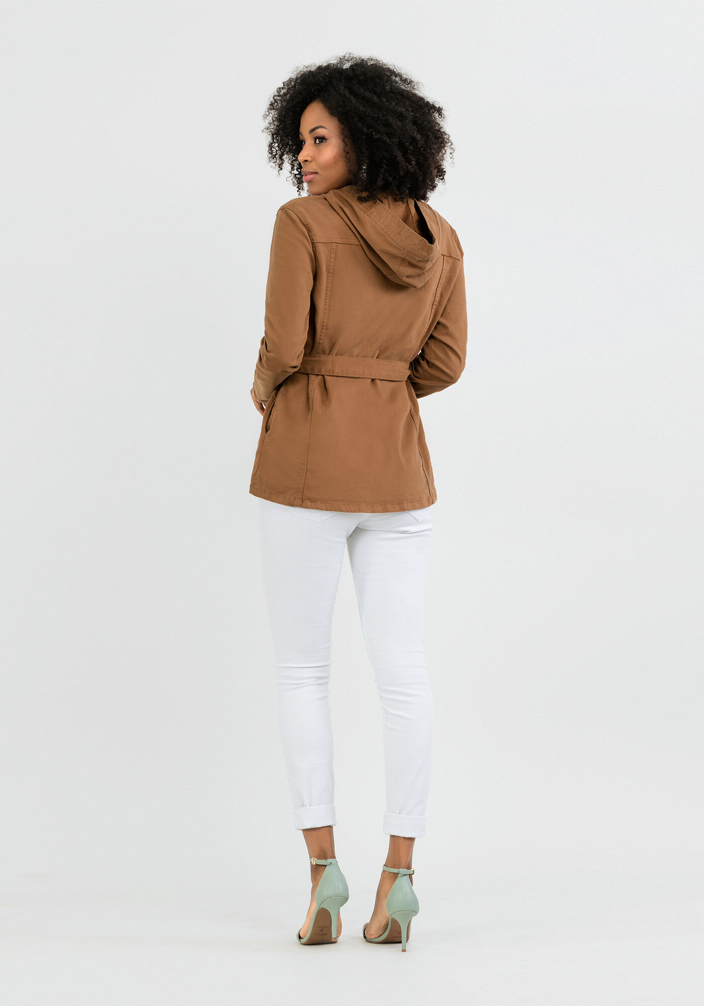Parka com Cinto Sarja Lunender