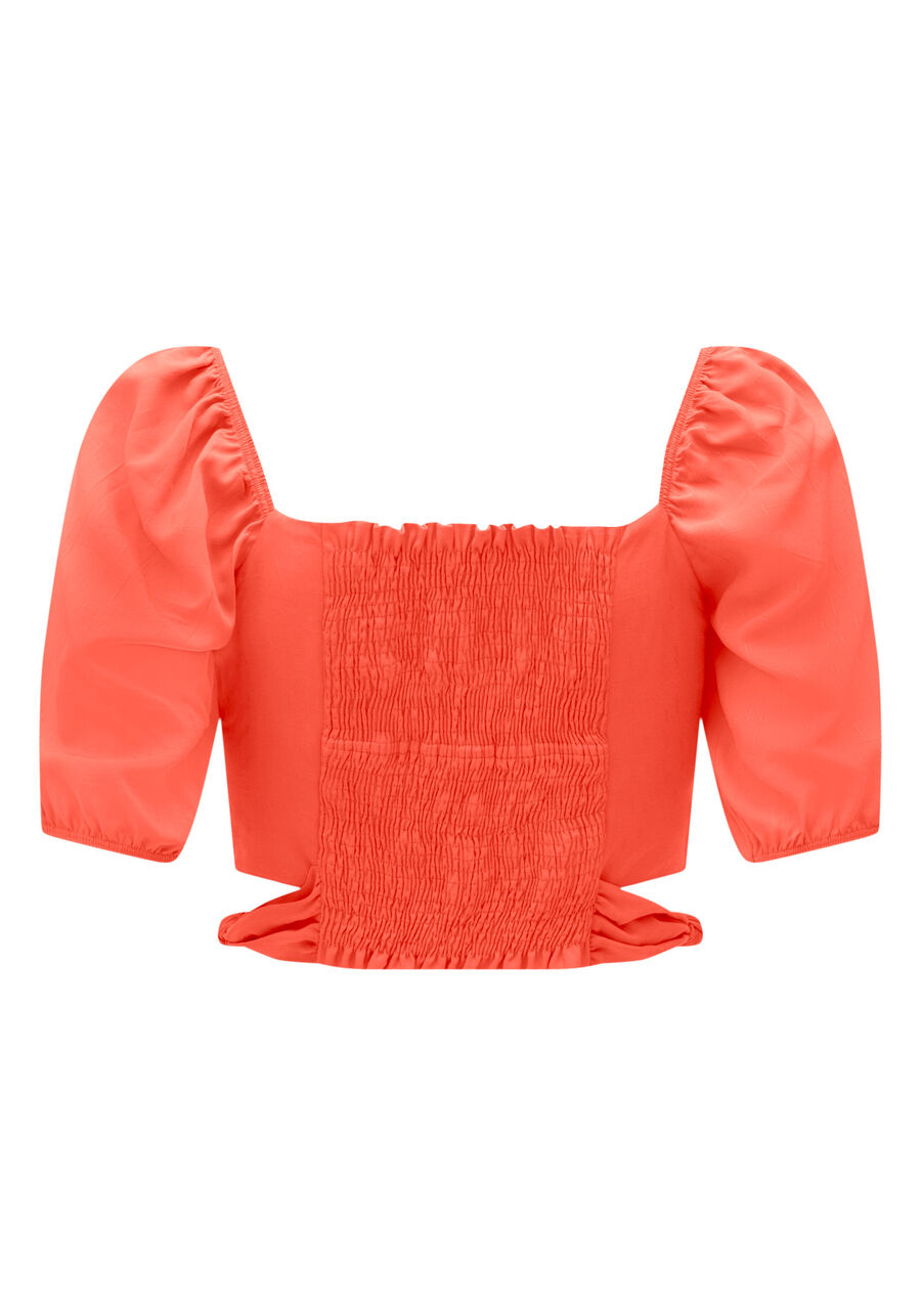 Blusa Cropped De Mangas 3/4 Com Aberturas Laterais, . Blusa Cropped De Mangas 3/4 Com Aberturas Laterais, , large.
