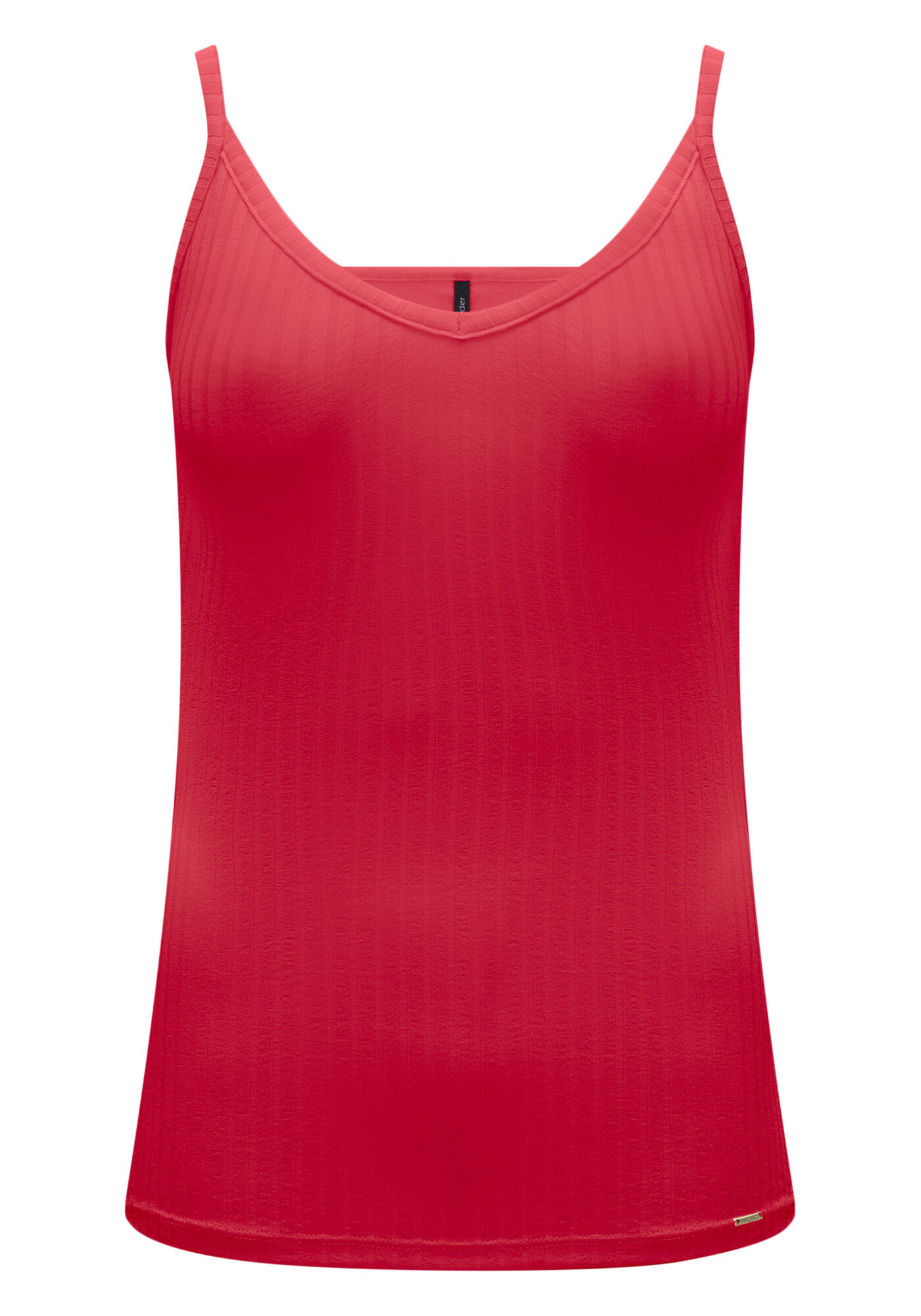 Blusa Regata B&aacute;sica De Al&ccedil;as Finas Em Malha Canelada, , large.