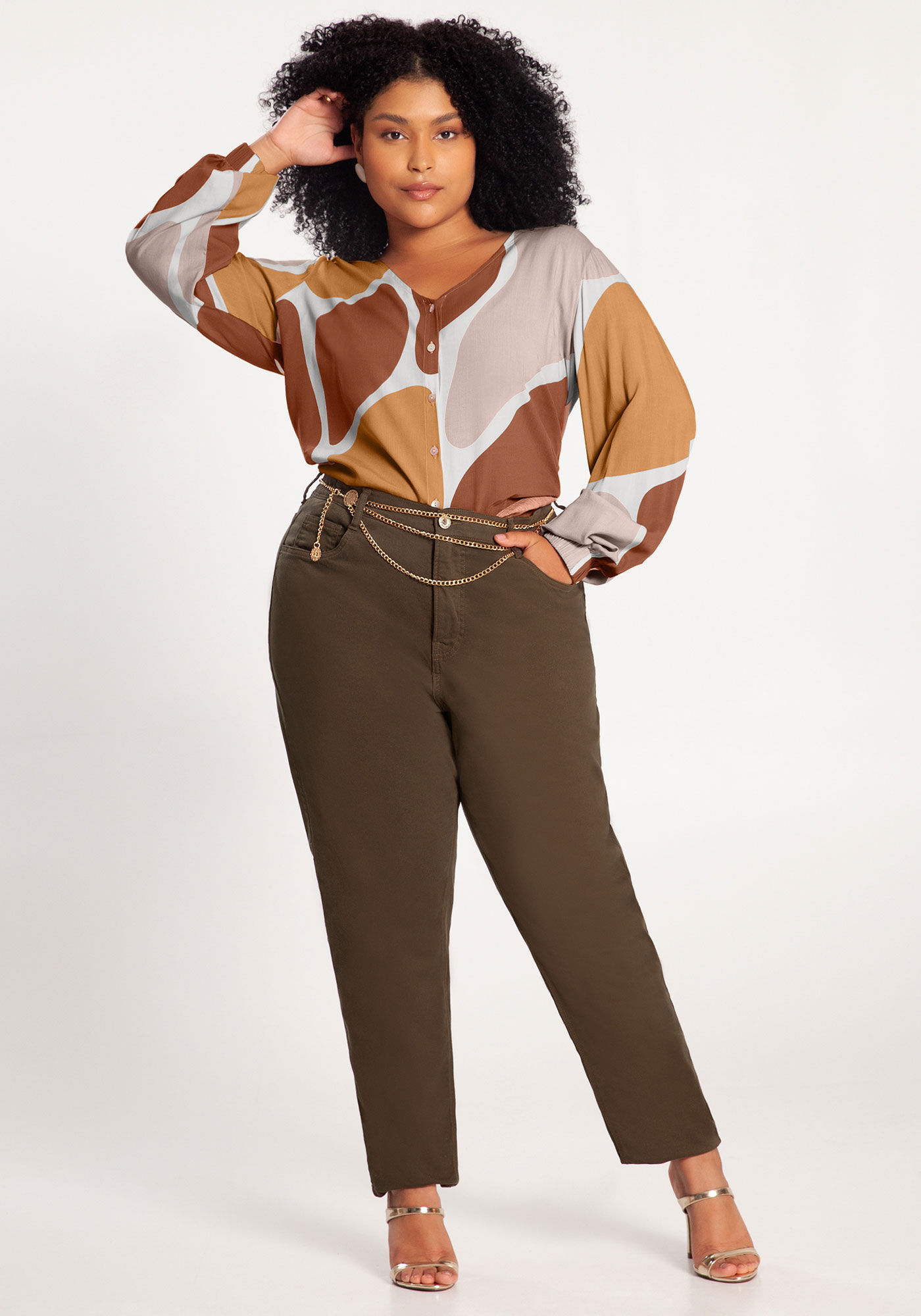 Camisa manga longa sales plus size feminina