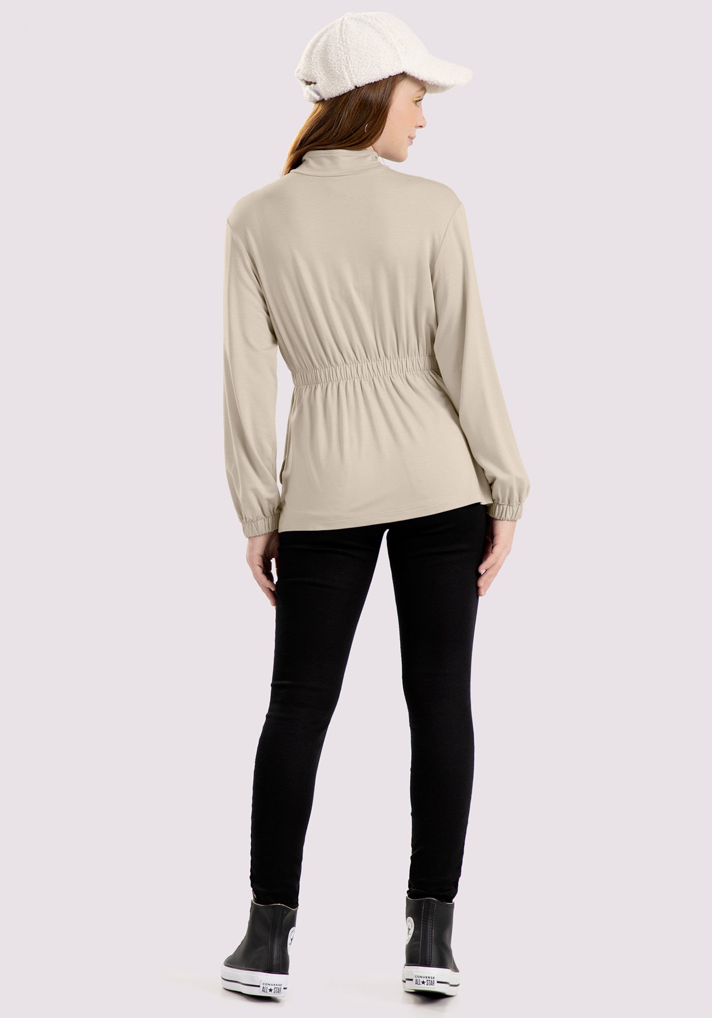 Jaqueta Parka Juvenil em Moletom com El&aacute;stico, , large.