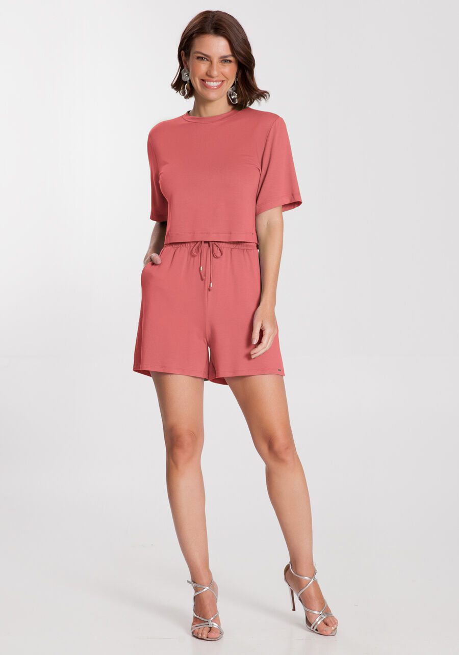 Shorts Com Cadarço E Bolsos Em Malha Responsável, . Shorts Com Cadarço E Bolsos Em Malha Responsável, , large.