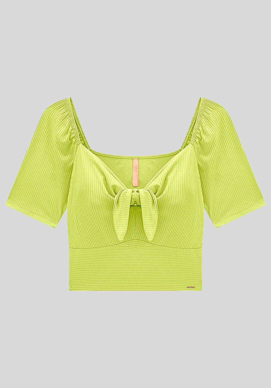 Blusa Cropped Canelada com Detalhe Laço, . Blusa Cropped Canelada com Detalhe Laço, , large.
