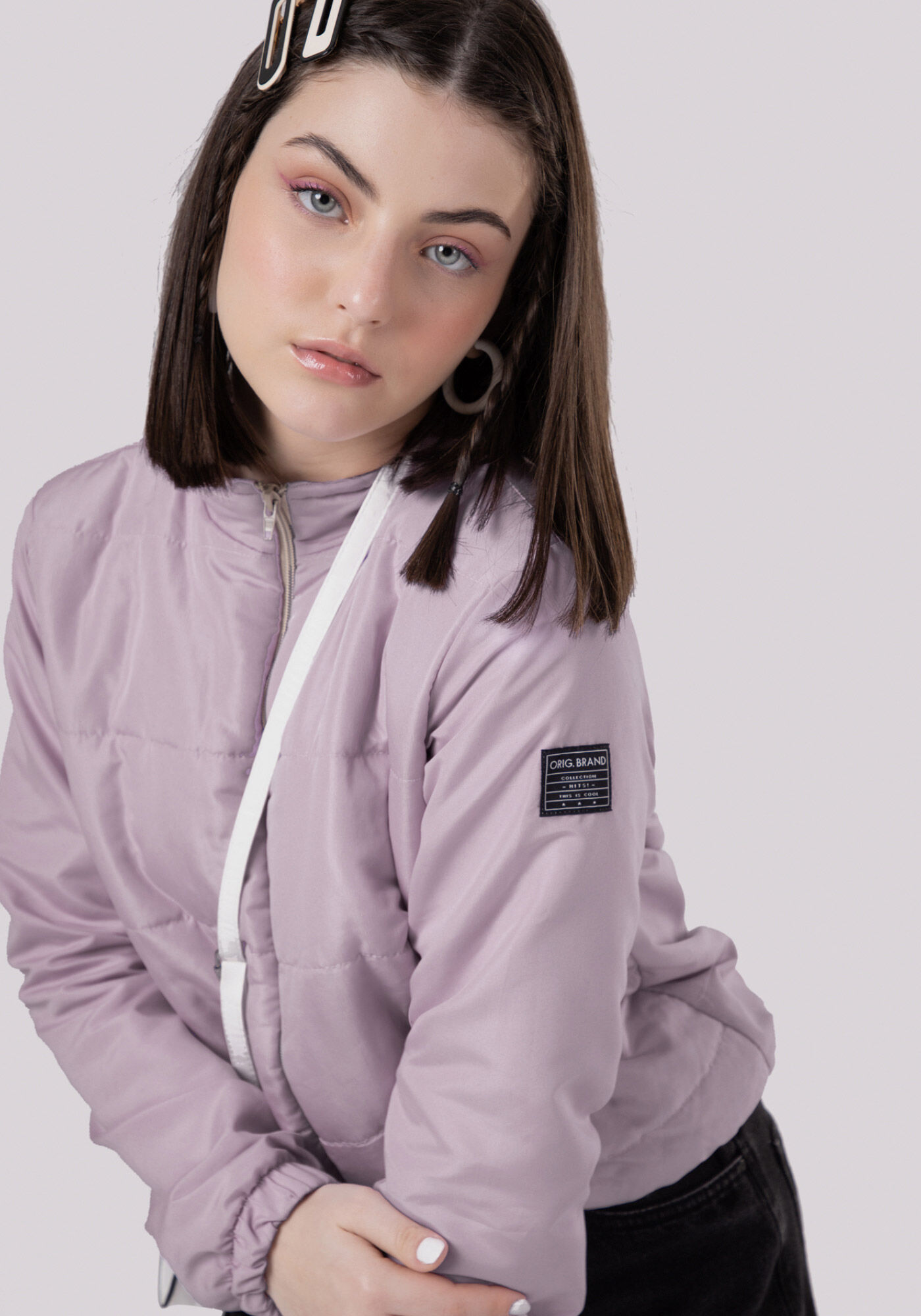 Jaqueta Puffer Juvenil em Politel com Gola Alta, , large.