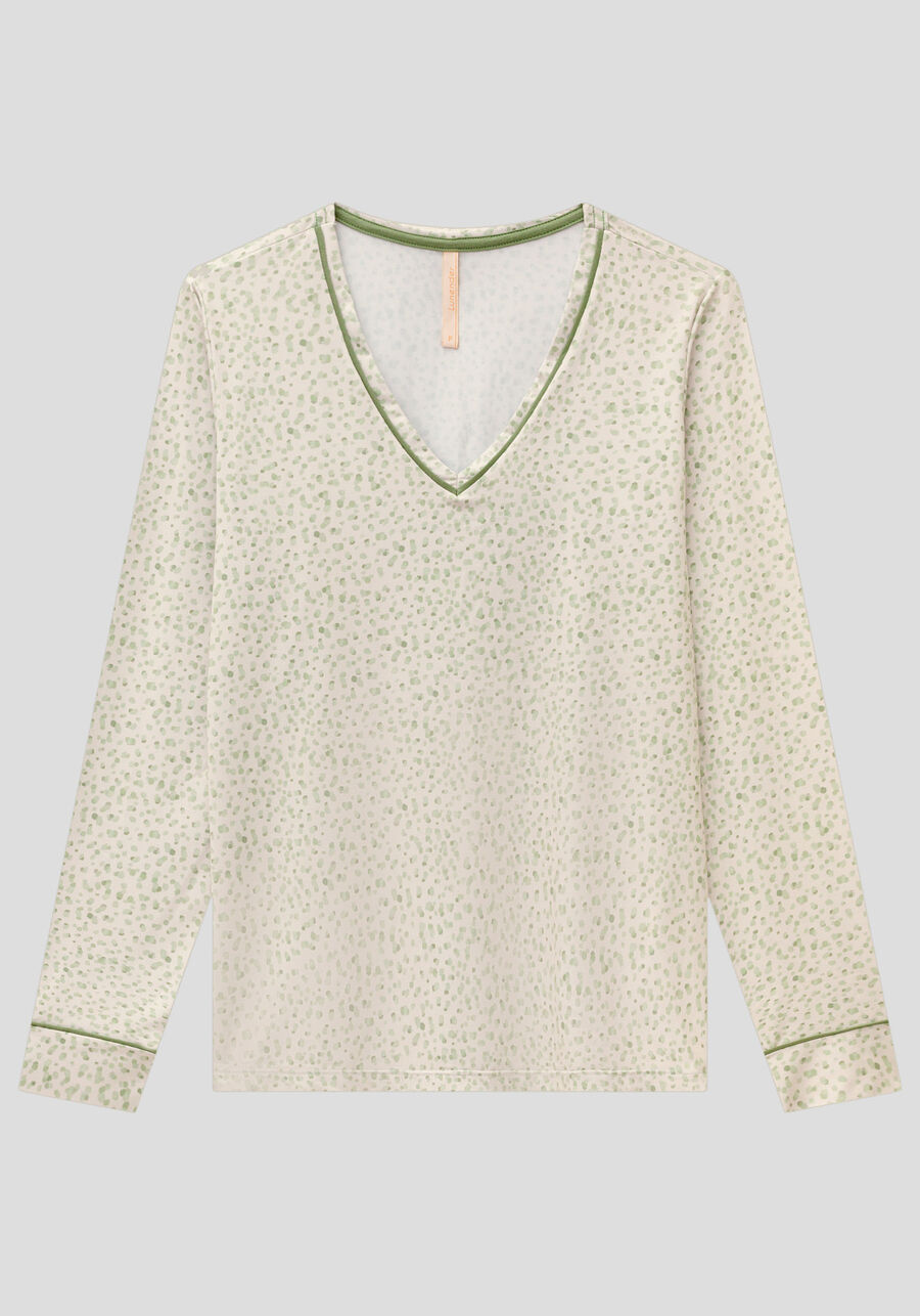 Pijama Longo em Tecido Decote V, . Pijama Longo em Tecido Decote V, , large.