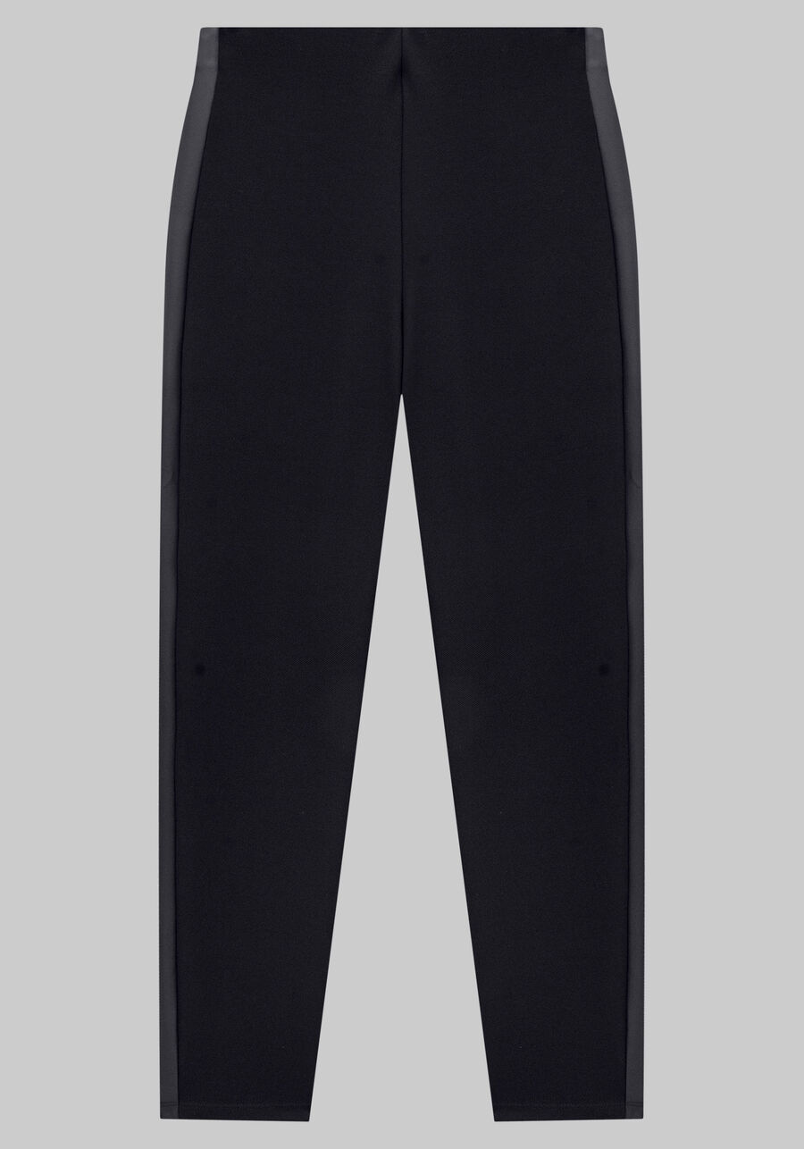 Calça Legging com Recorte Lateral Cirrê, PRETO REATIVO. Calça Legging com Recorte Lateral Cirrê, PRETO REATIVO, large.