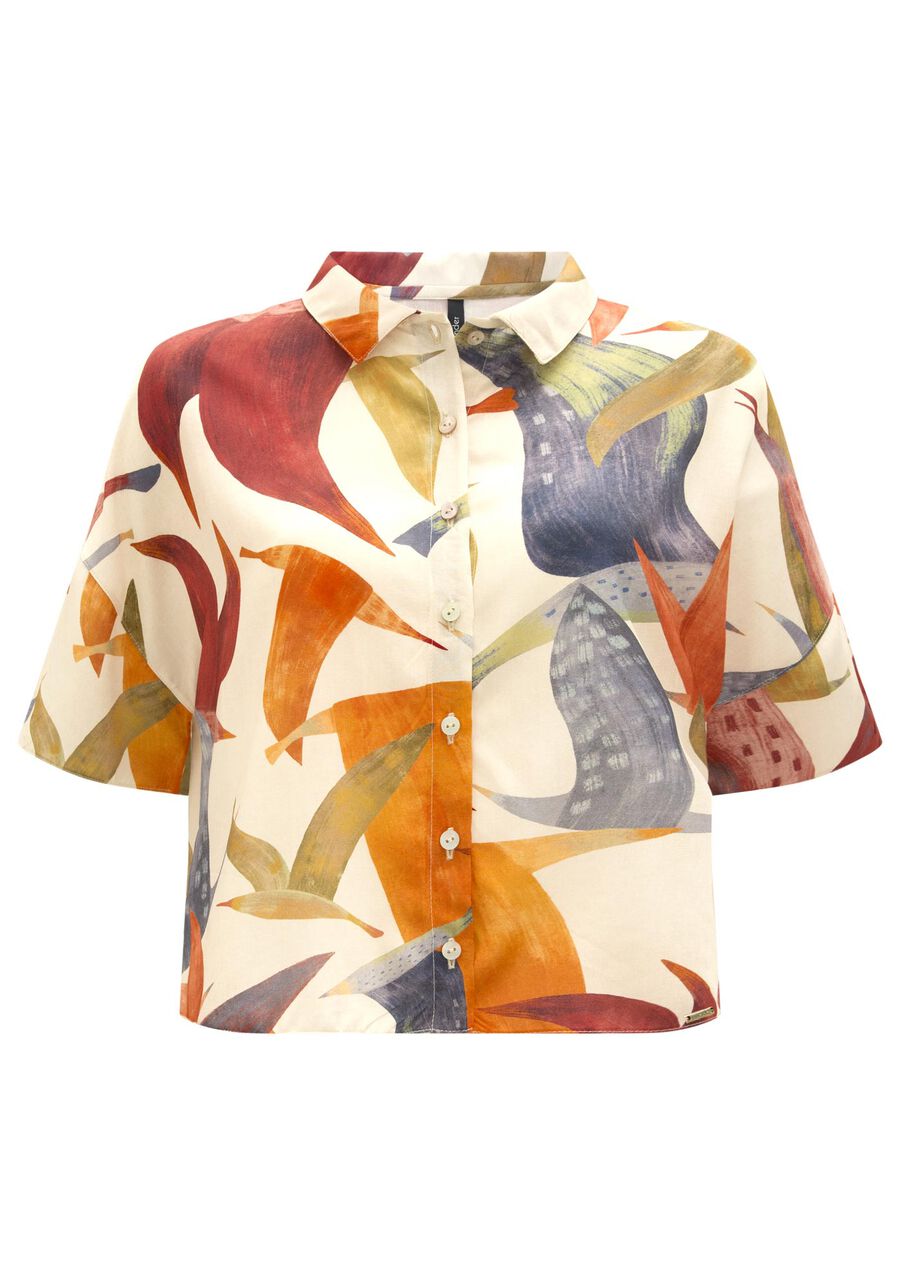 Camisa De Mangas Curtas Com Gola Clássica E Botões, . Camisa De Mangas Curtas Com Gola Clássica E Botões, , large.