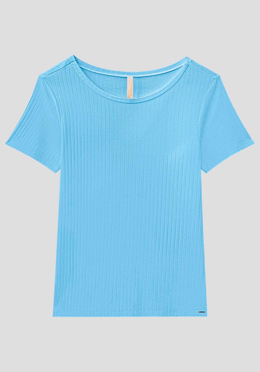 Blusa De Mangas Curtas Em Malha Canelada De Viscose, . Blusa De Mangas Curtas Em Malha Canelada De Viscose, , large.
