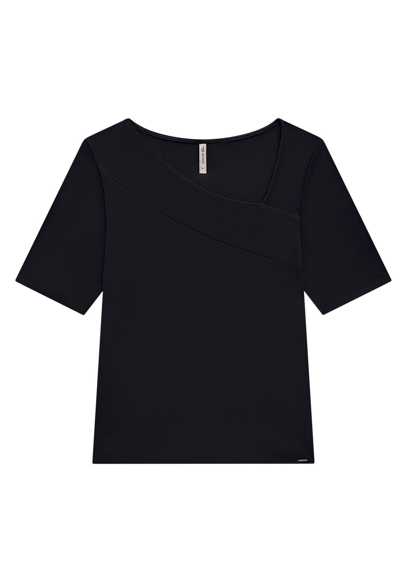 Blusa Manga Curta Plus Size com Decote Assim&eacute;trico, , large.