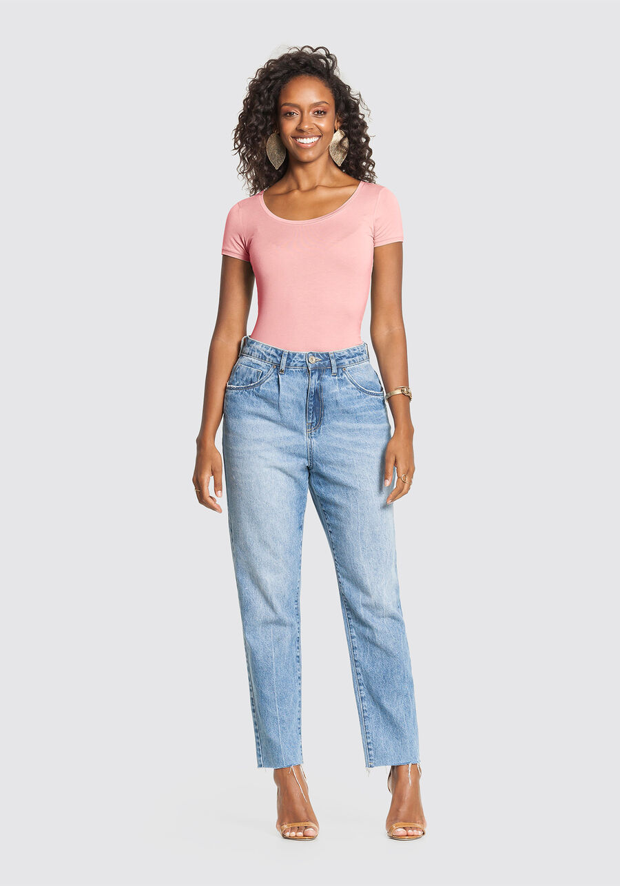 Blusa Básica Lisa De Mangas Curtas Em Malha De Viscose, . Blusa Básica Lisa De Mangas Curtas Em Malha De Viscose, , large.