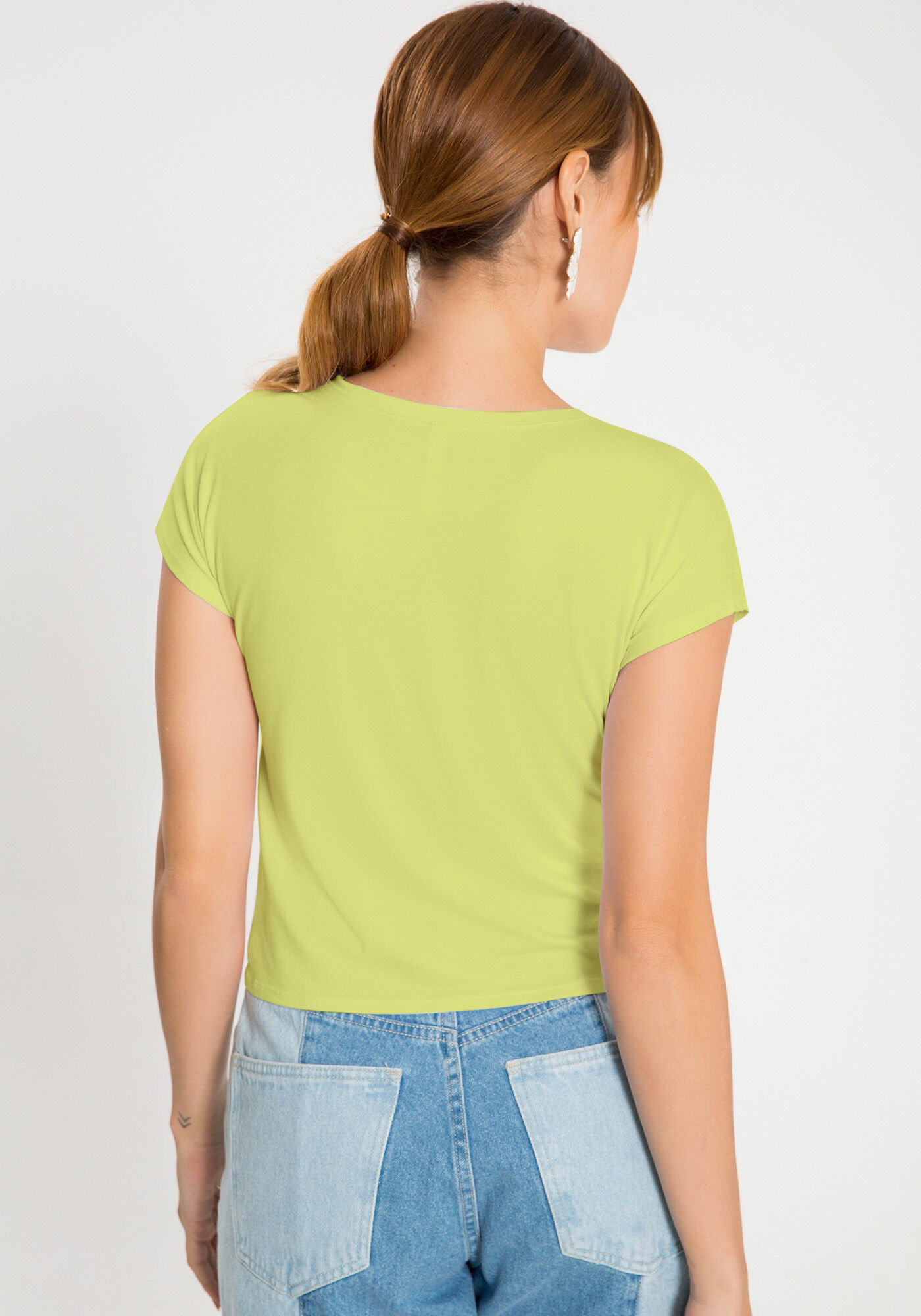 Blusa Lisa B&aacute;sica Em Malha De Viscose Com Elastano, , large.