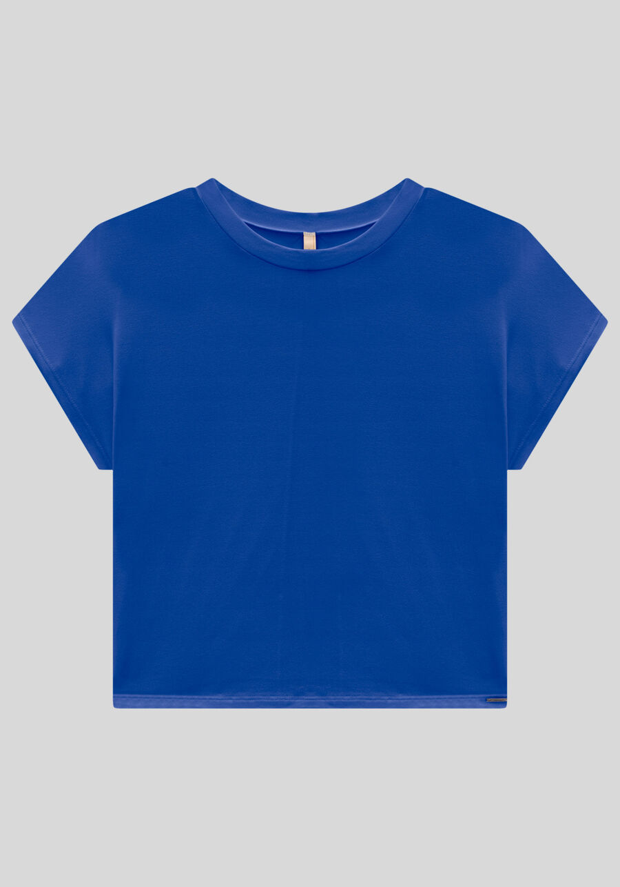 Blusa em Manga Viscose com Manga Curta, . Blusa em Manga Viscose com Manga Curta, , large.