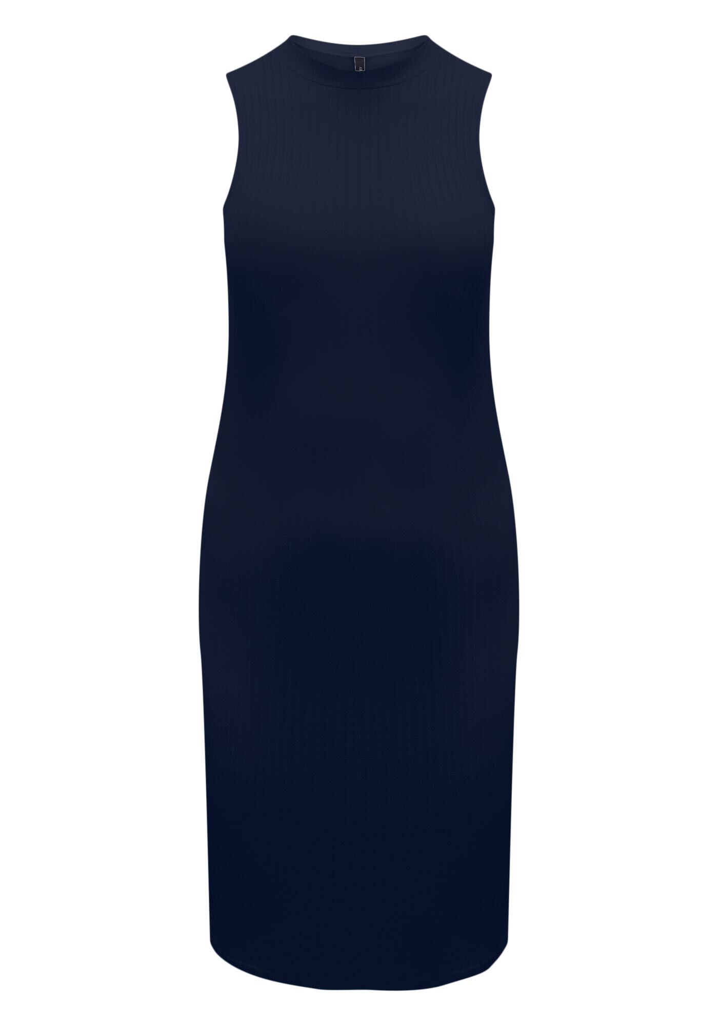 Vestido B&aacute;sico Curto Sem Mangas Em Malha Canelada, MARINHO ACTION, large.