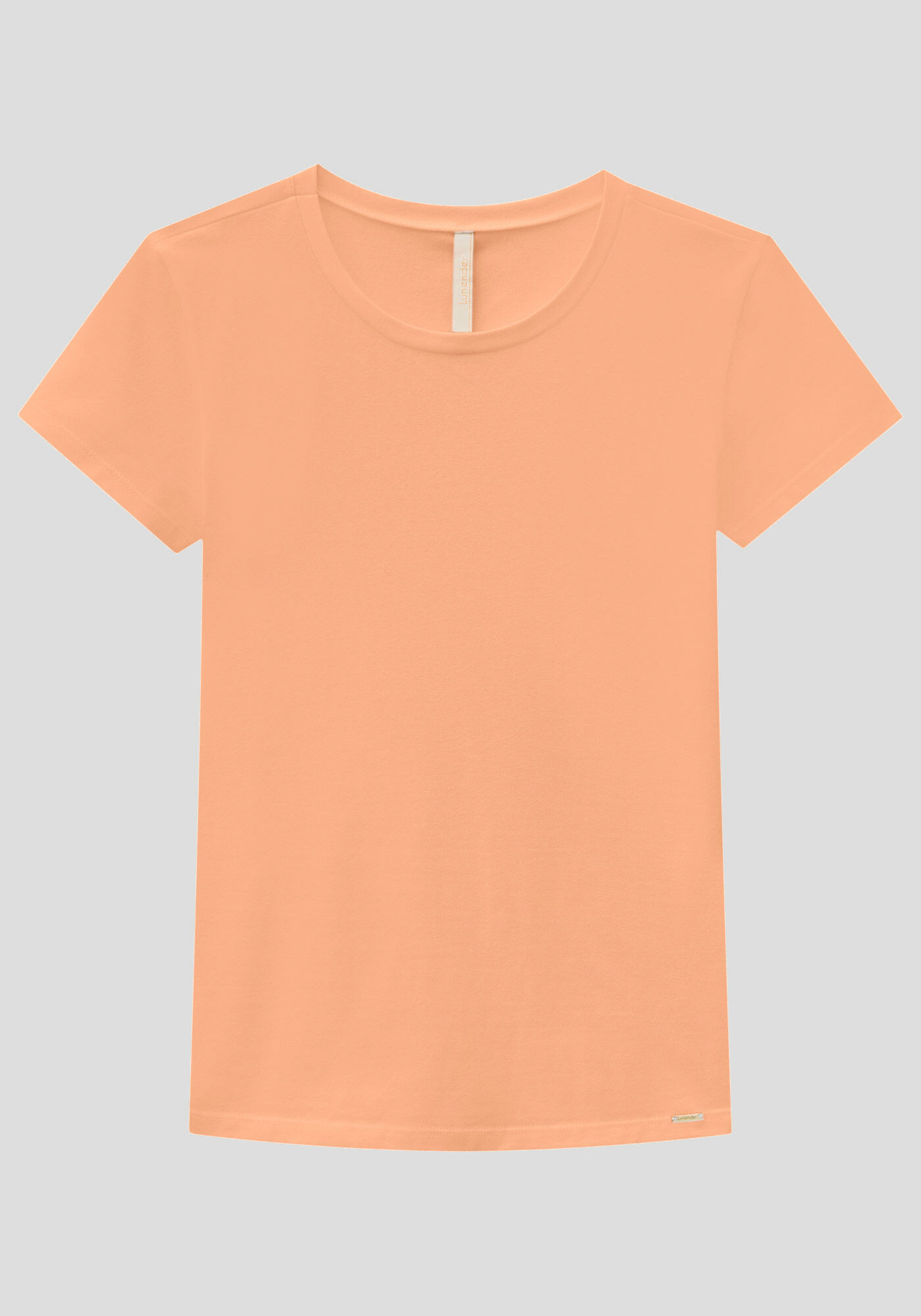 Blusa B&aacute;sica de Mangas Curtas Em Malha De Algod&atilde;o E Elastano, , large.