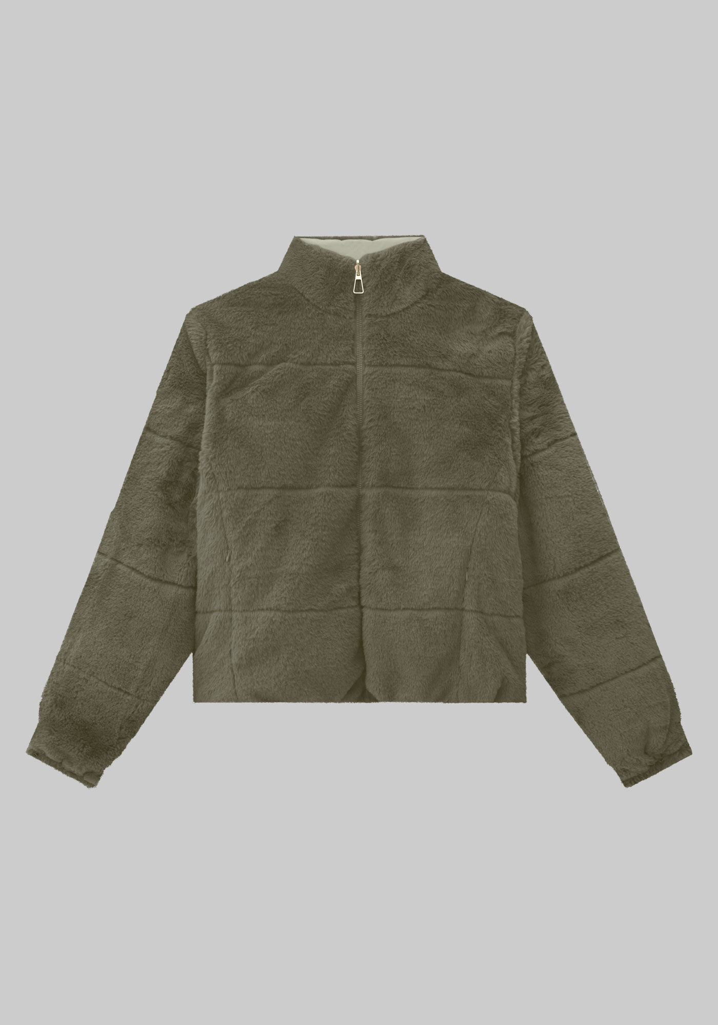 Jaqueta Puffer Dupla Face com Pelo, VERDE STREET, large.