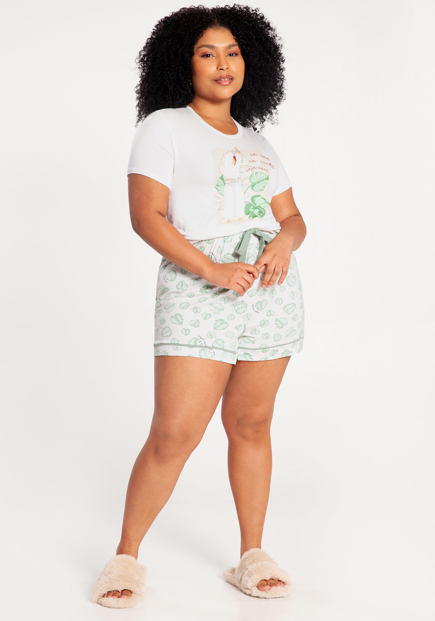 Pijama curto store plus size