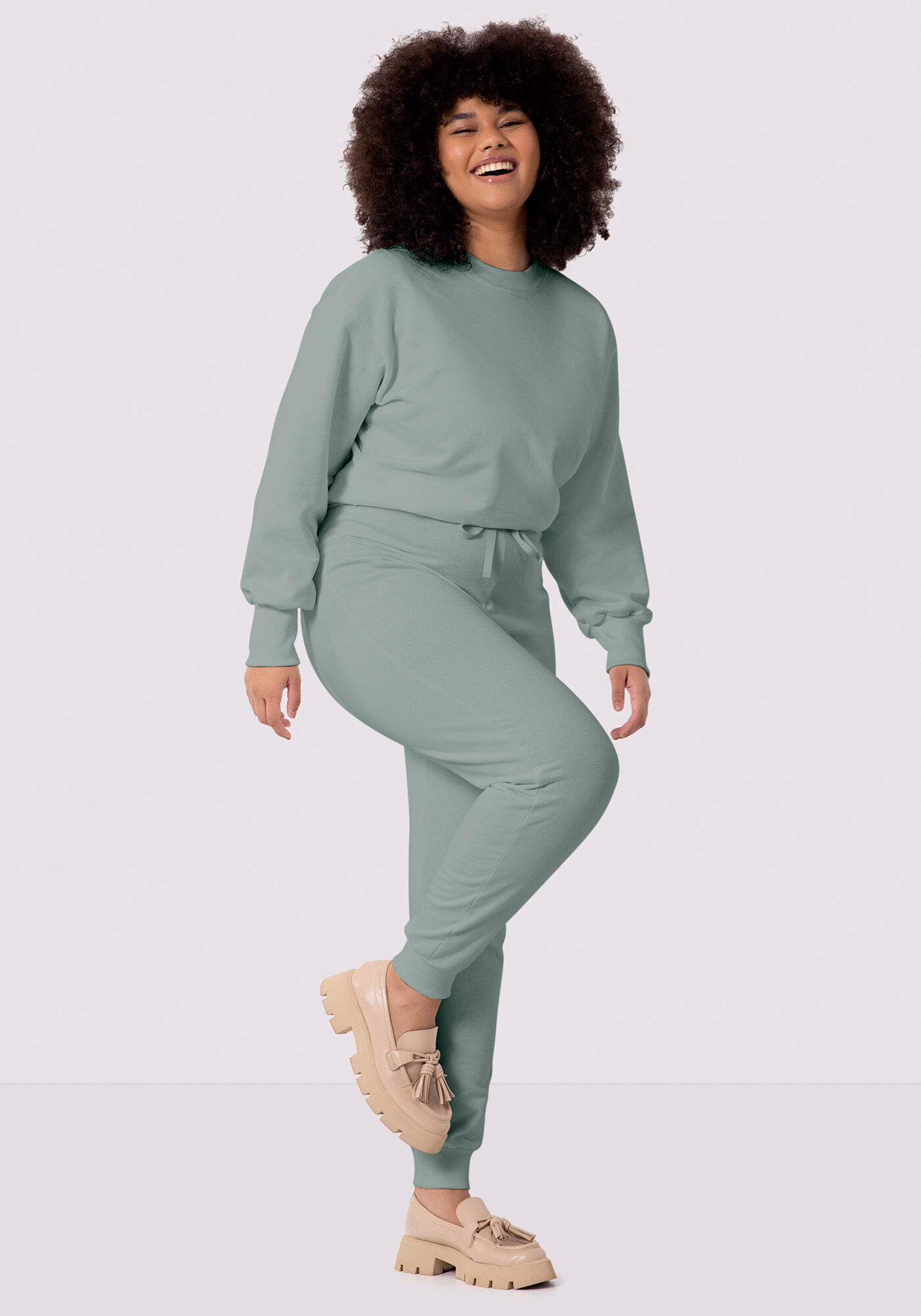 Blus&atilde;o B&aacute;sico Plus Size Em Moletom Felpado De Algod&atilde;o, , large.