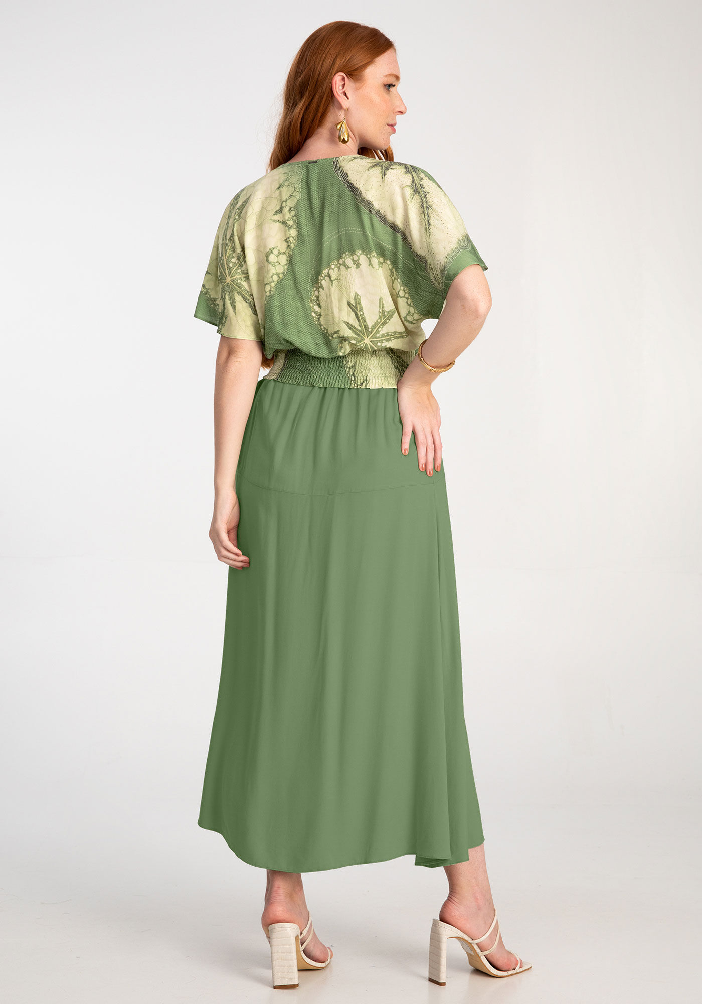 Saia Midi em Viscose com Fenda, , large.