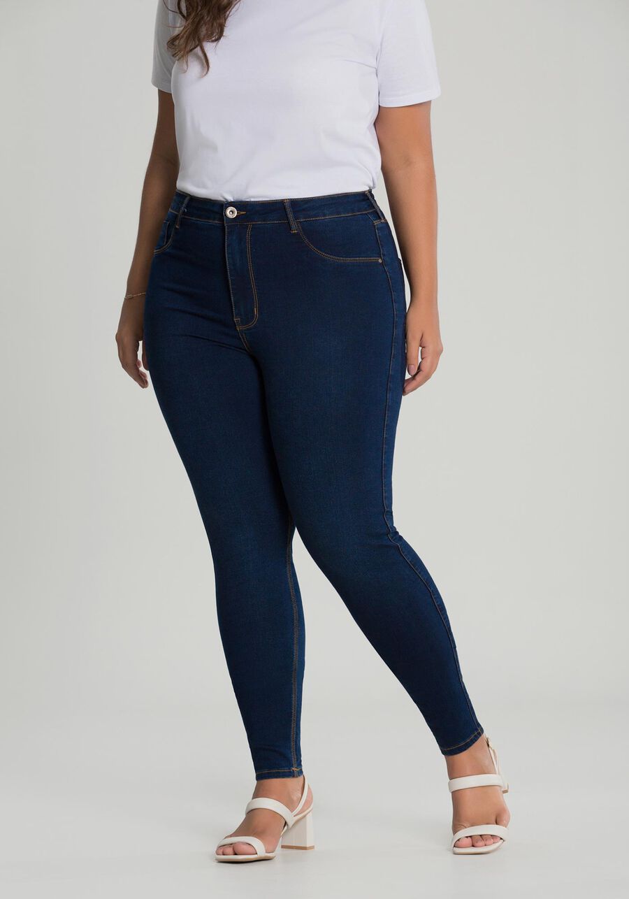 Calça Jeans Skinny Fit For Me Plus Size, JEANS ESCURO, large.