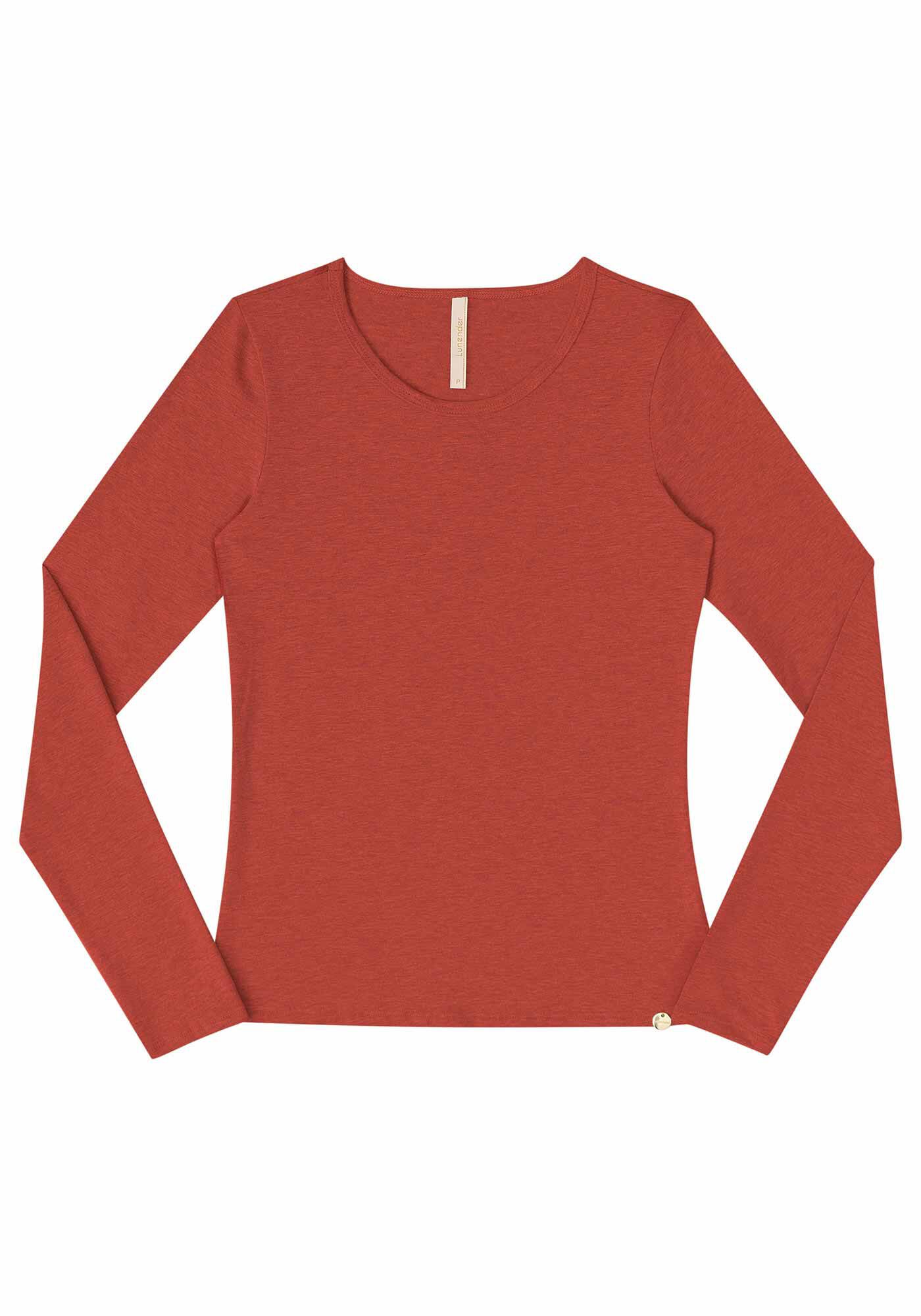 Blusa Manga Longa em Malha Cotton B&aacute;sica, , large.