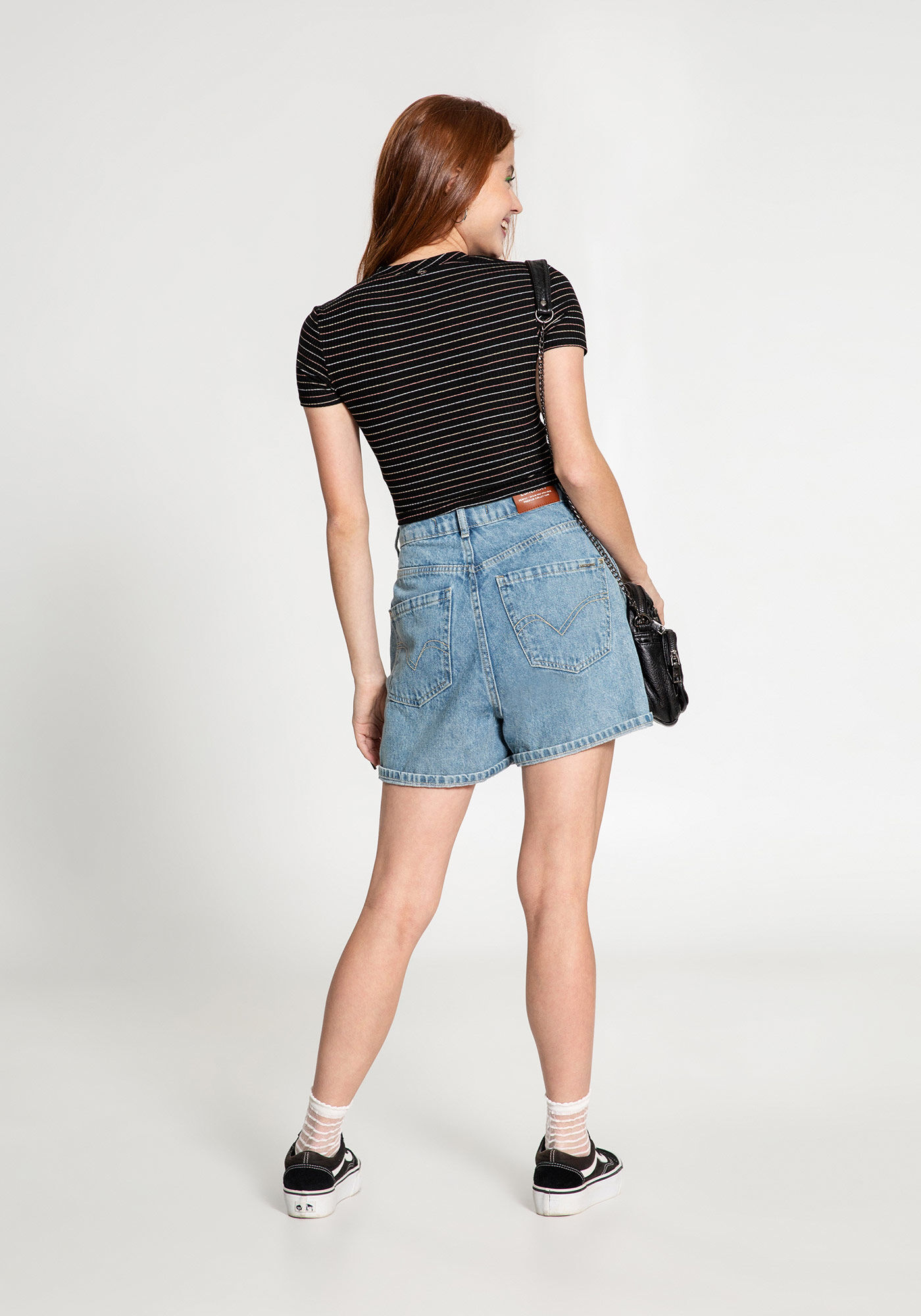 Blusa Cropped Malha Canelada, PRETO, large.